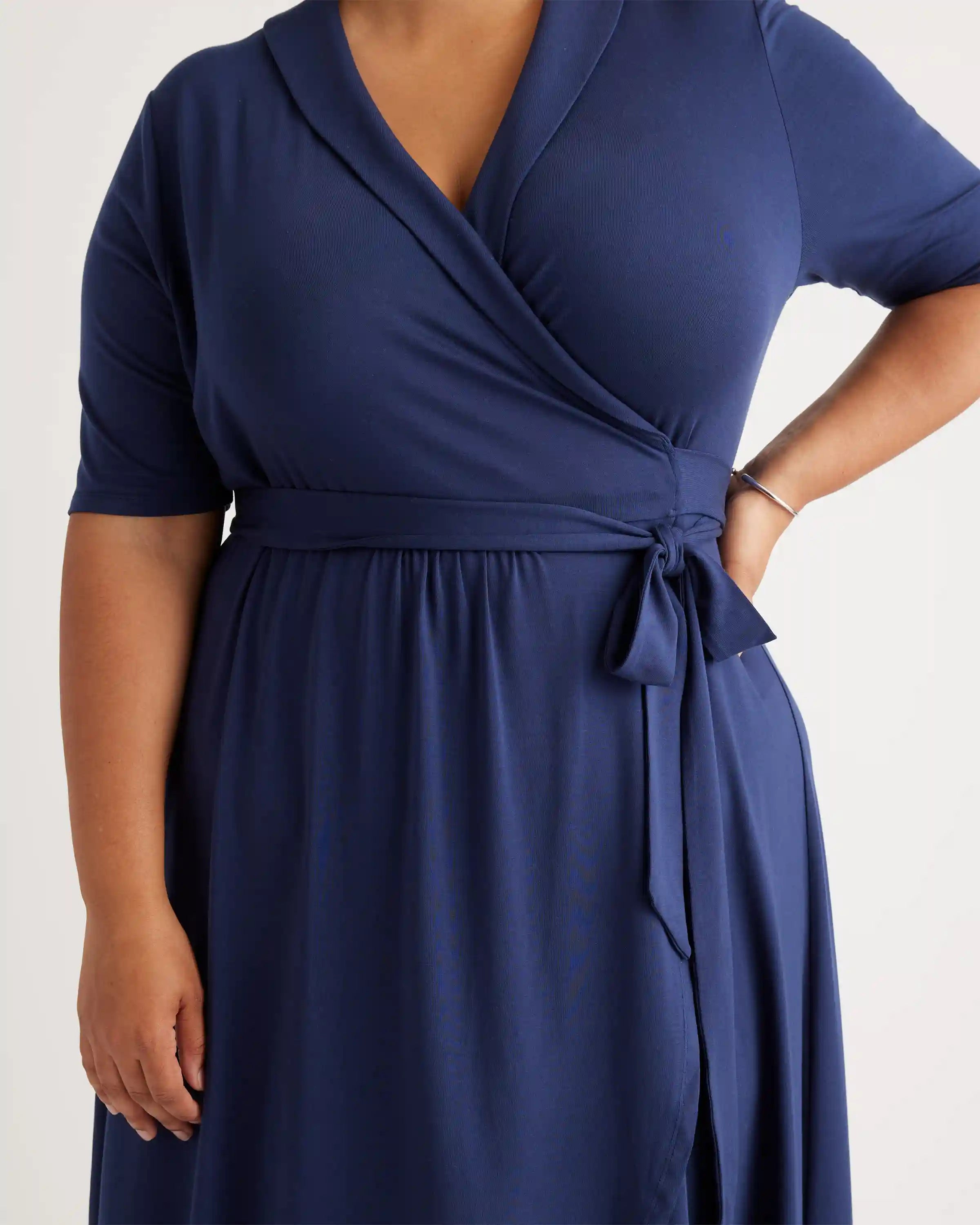 Tencel Jersey Midi Wrap Dress