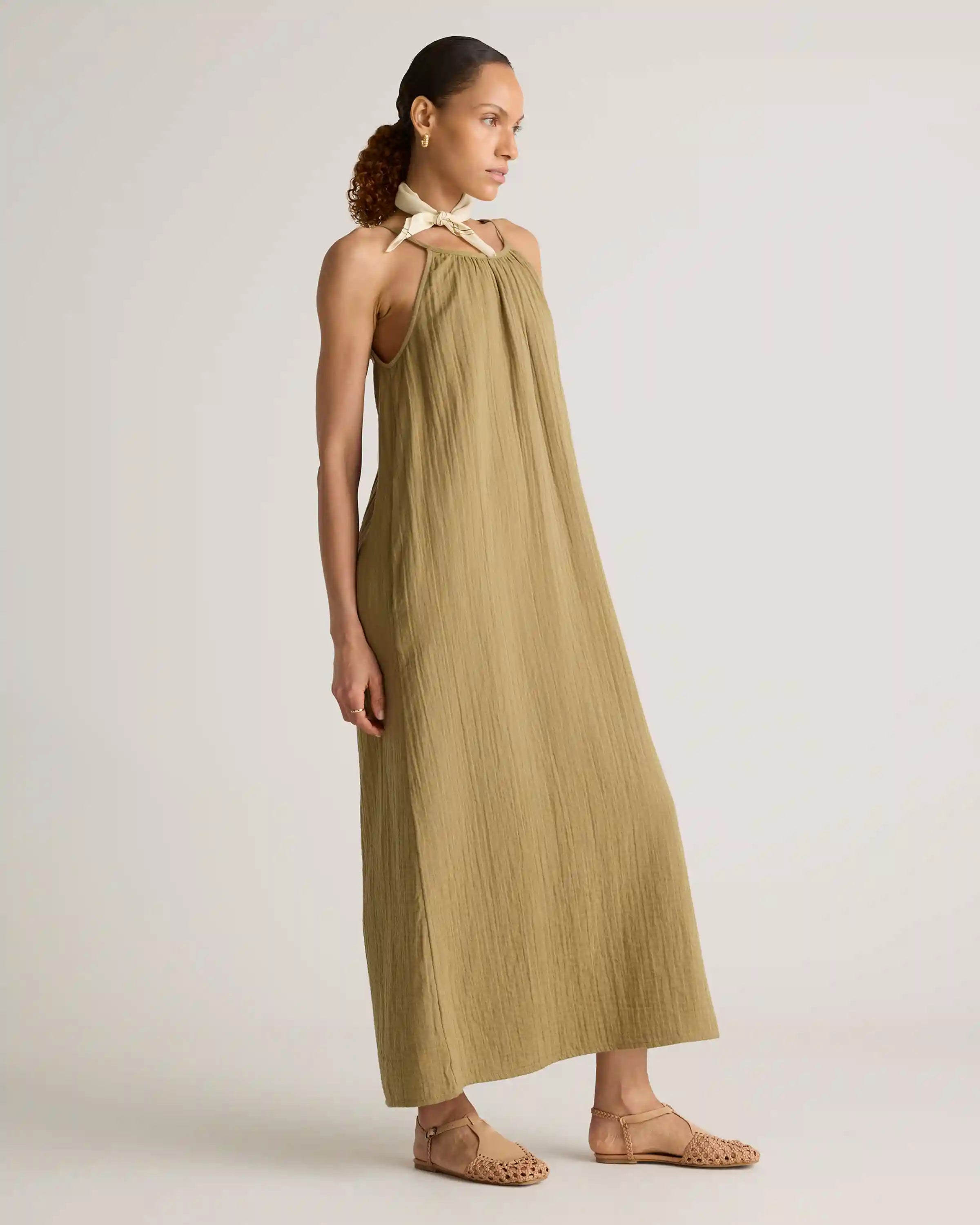 100% Organic Cotton Gauze Sleeveless Maxi Dress