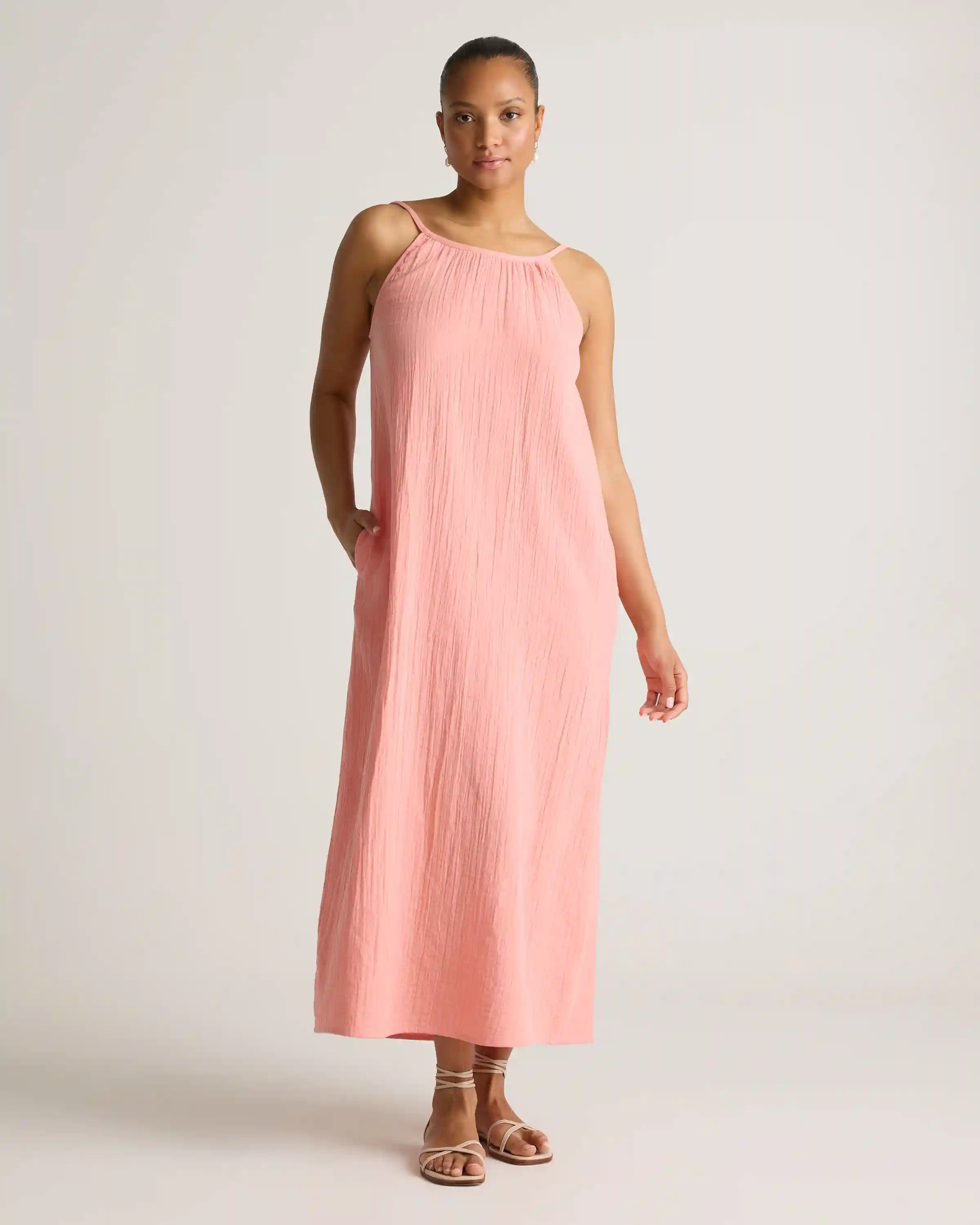 100% Organic Cotton Gauze Sleeveless Maxi Dress