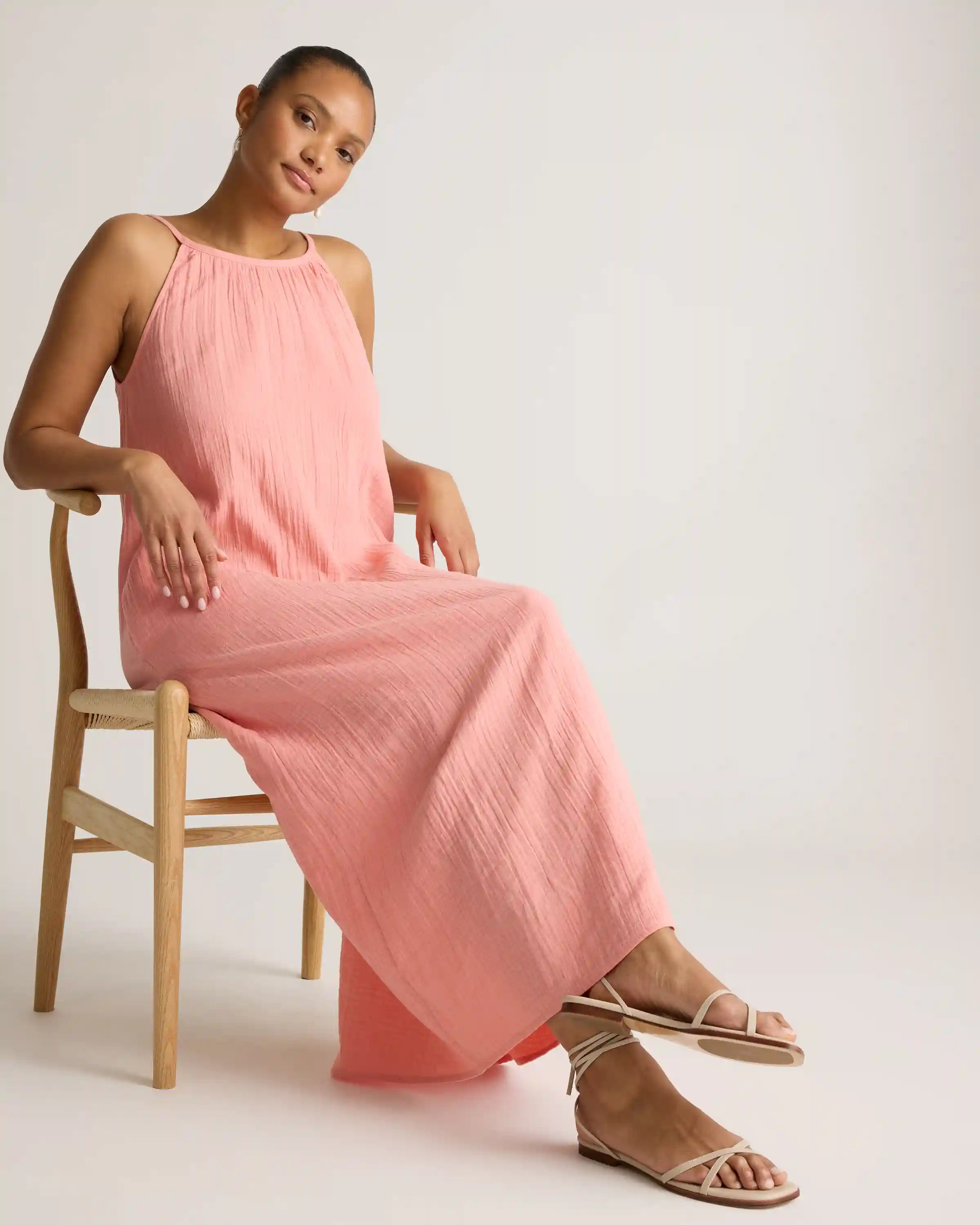 100% Organic Cotton Gauze Sleeveless Maxi Dress