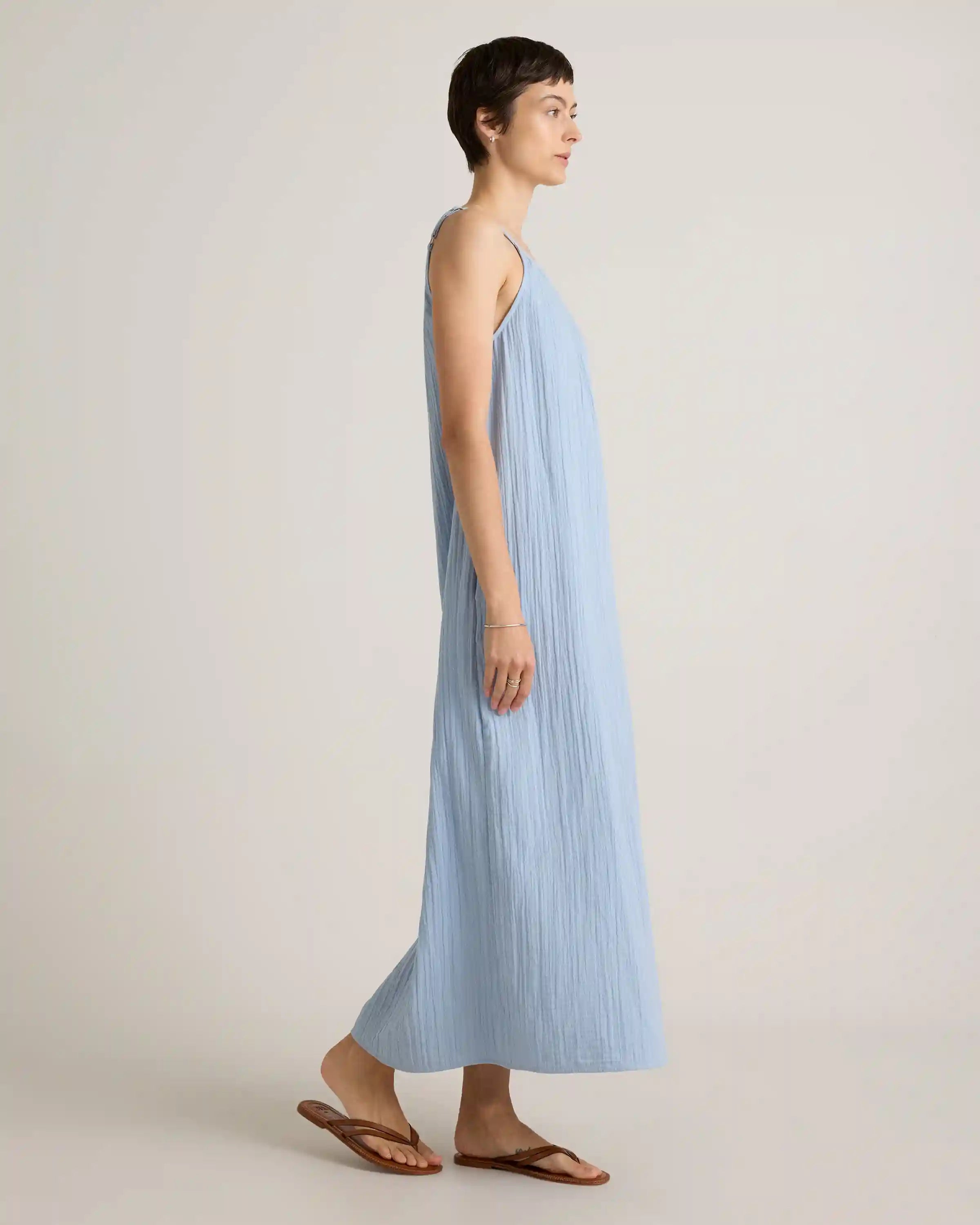 100% Organic Cotton Gauze Sleeveless Maxi Dress