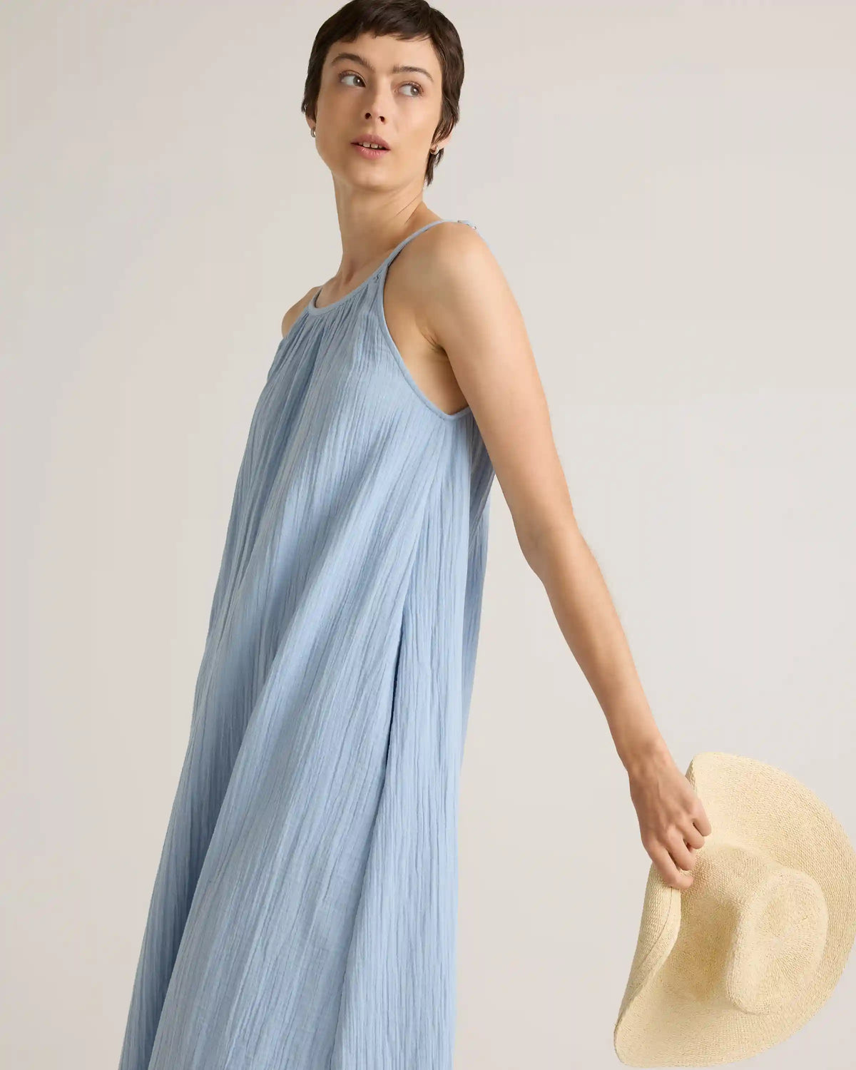 100% Organic Cotton Gauze Sleeveless Maxi Dress