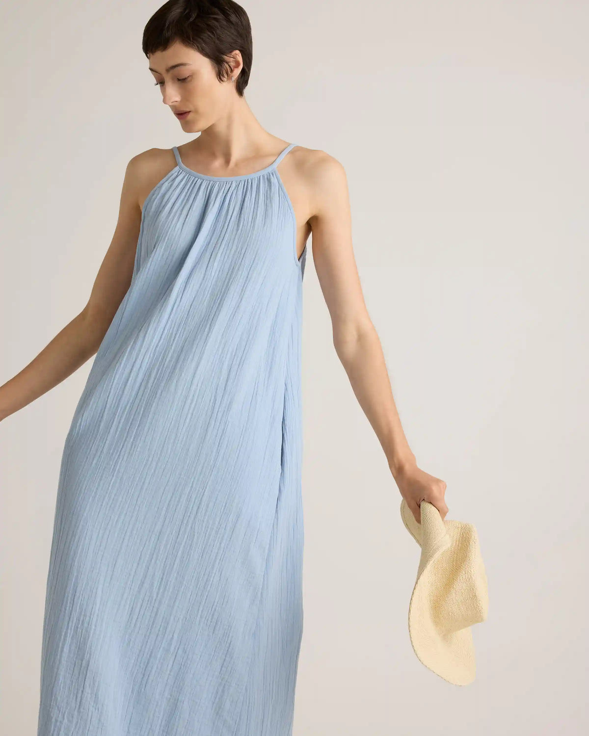 100% Organic Cotton Gauze Sleeveless Maxi Dress