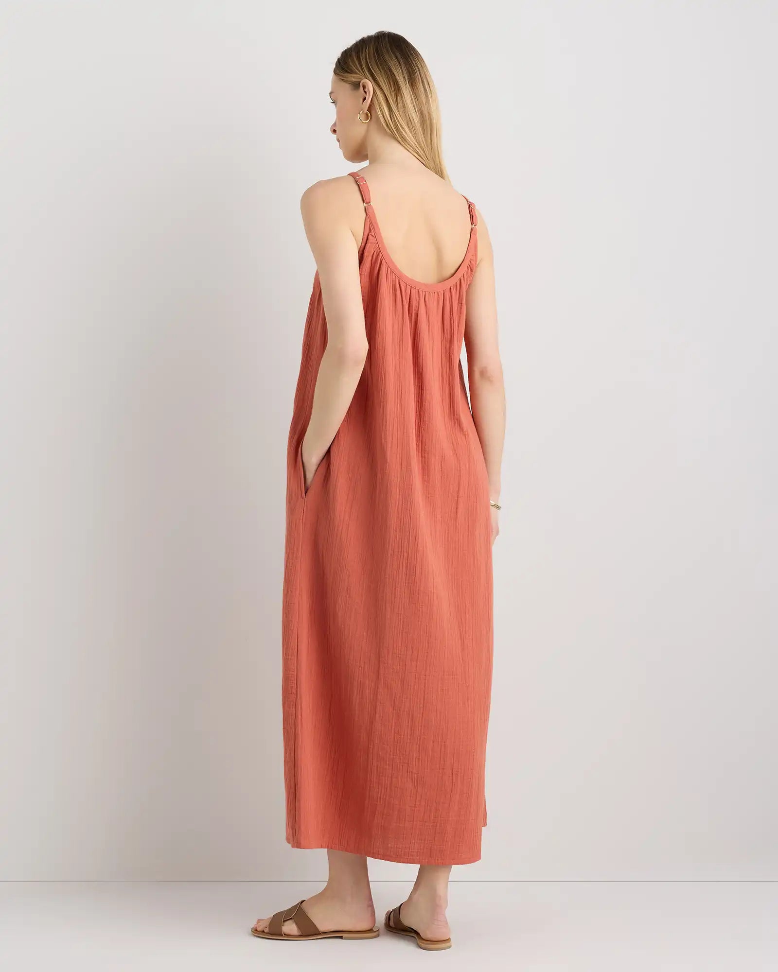 100% Organic Cotton Gauze Sleeveless Maxi Dress