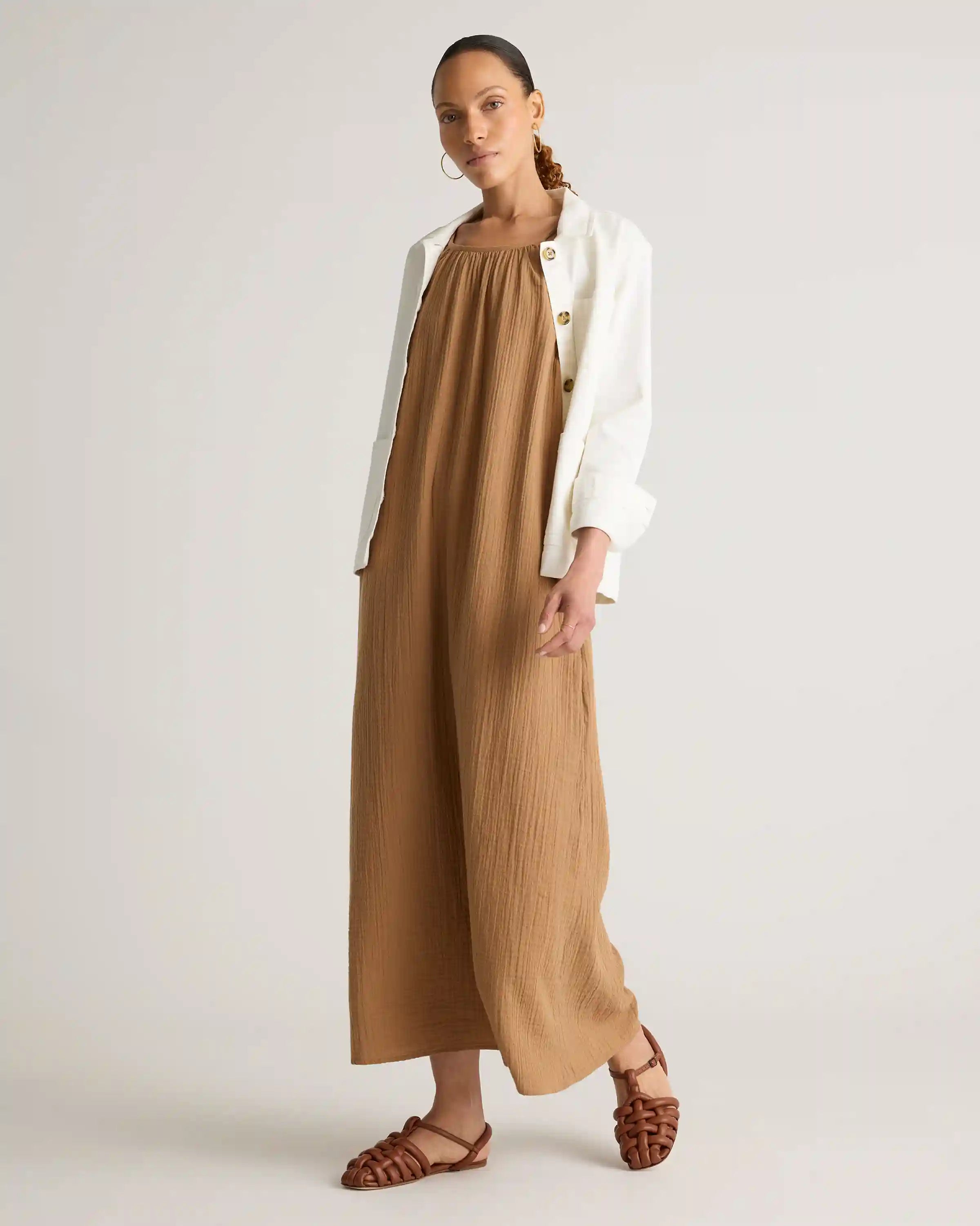 100% Organic Cotton Gauze Sleeveless Maxi Dress