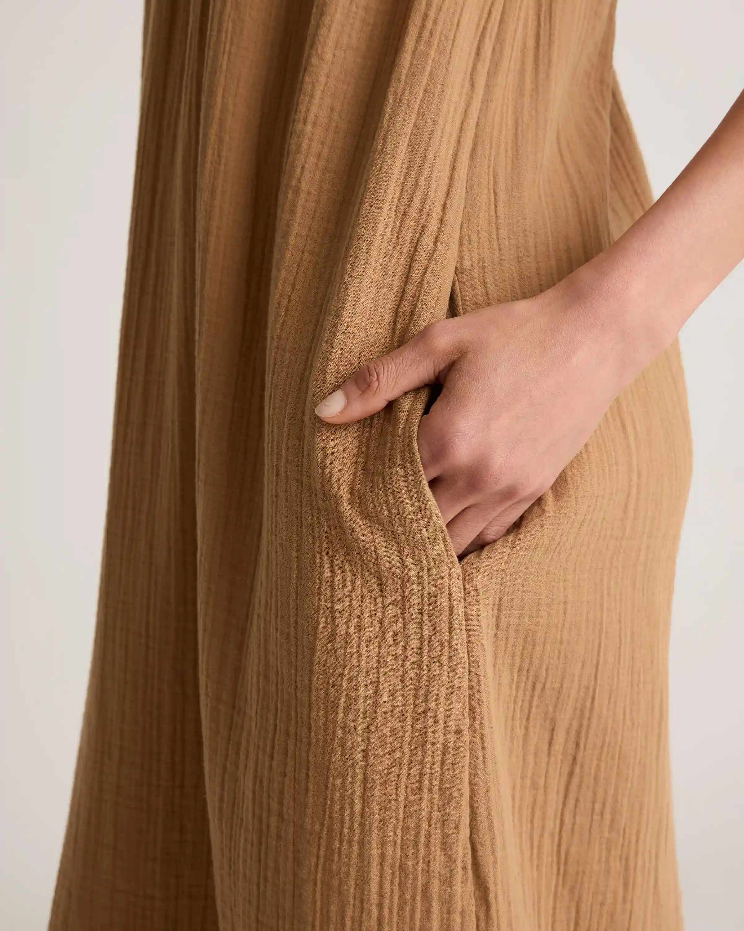 100% Organic Cotton Gauze Sleeveless Maxi Dress