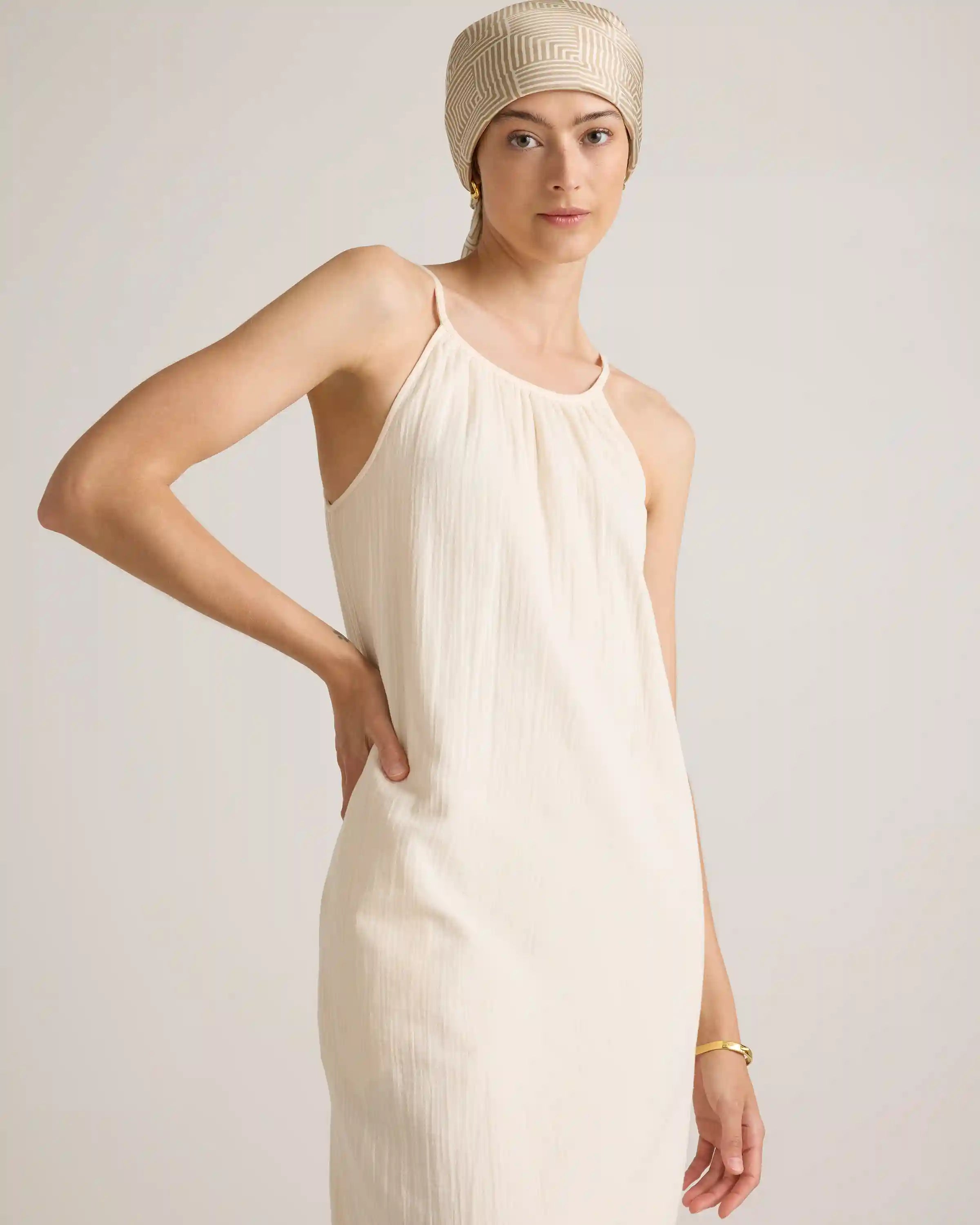 100% Organic Cotton Gauze Sleeveless Maxi Dress