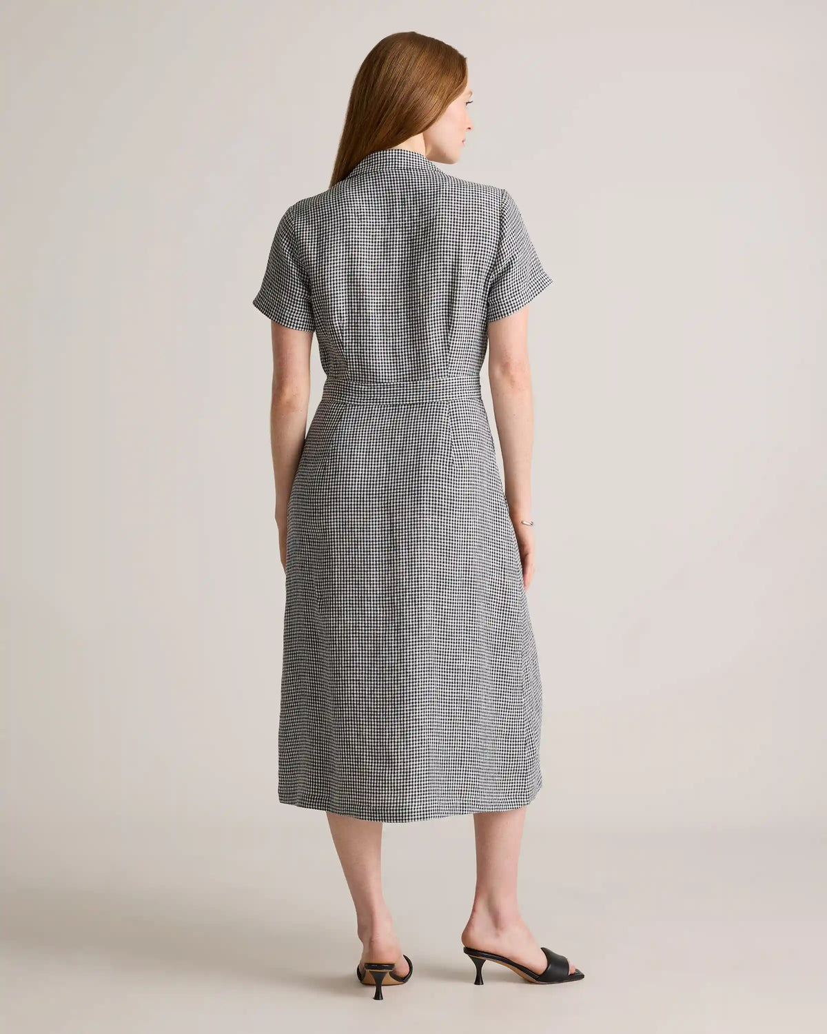 100% European Linen Button Front Dress