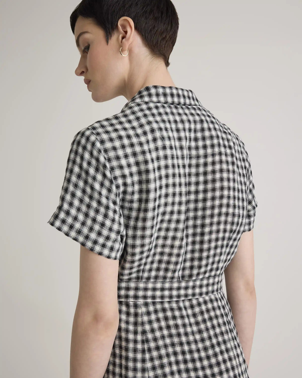 100% European Linen Button Front Dress