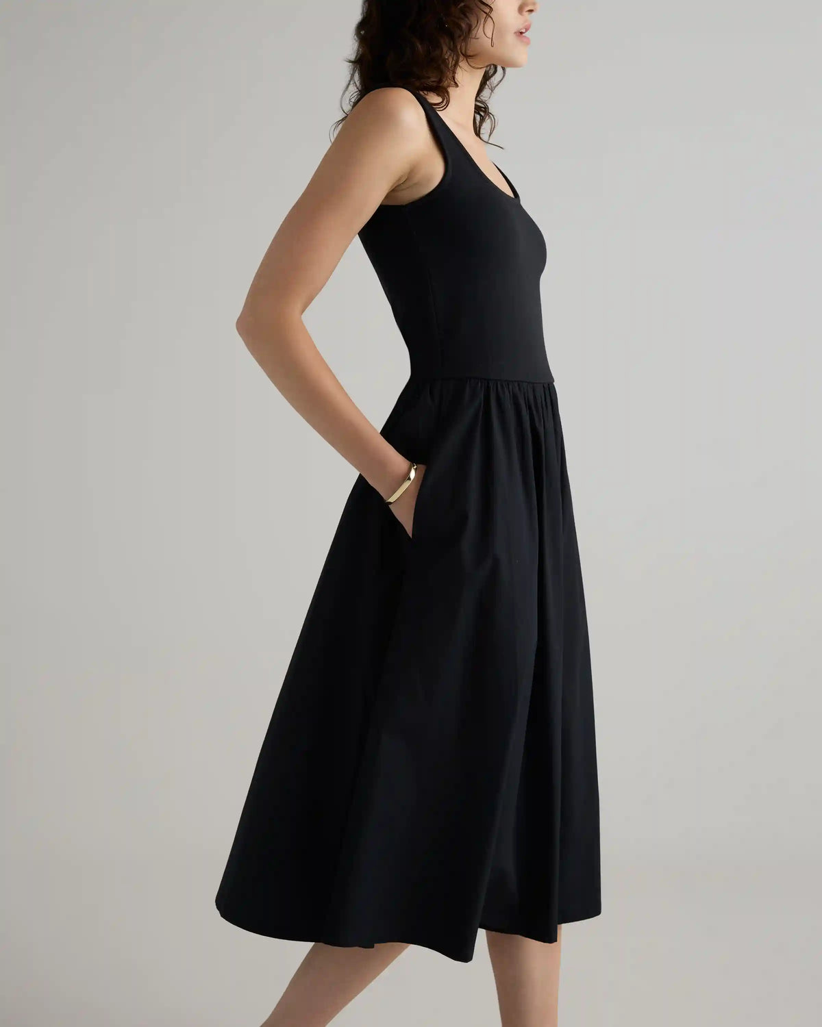 Cotton Mixed Media Tank Dress