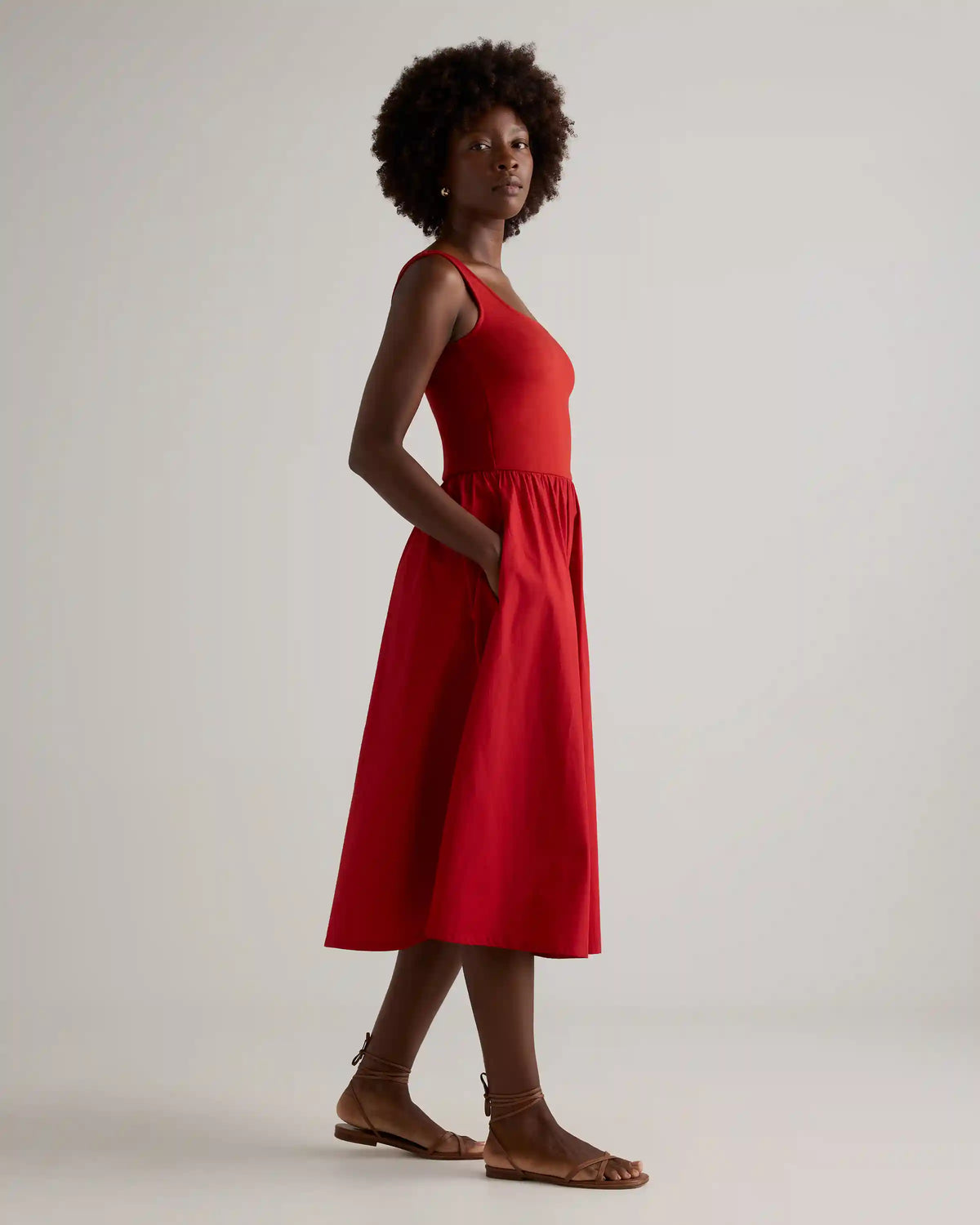 Cotton Mixed Media Tank Dress
