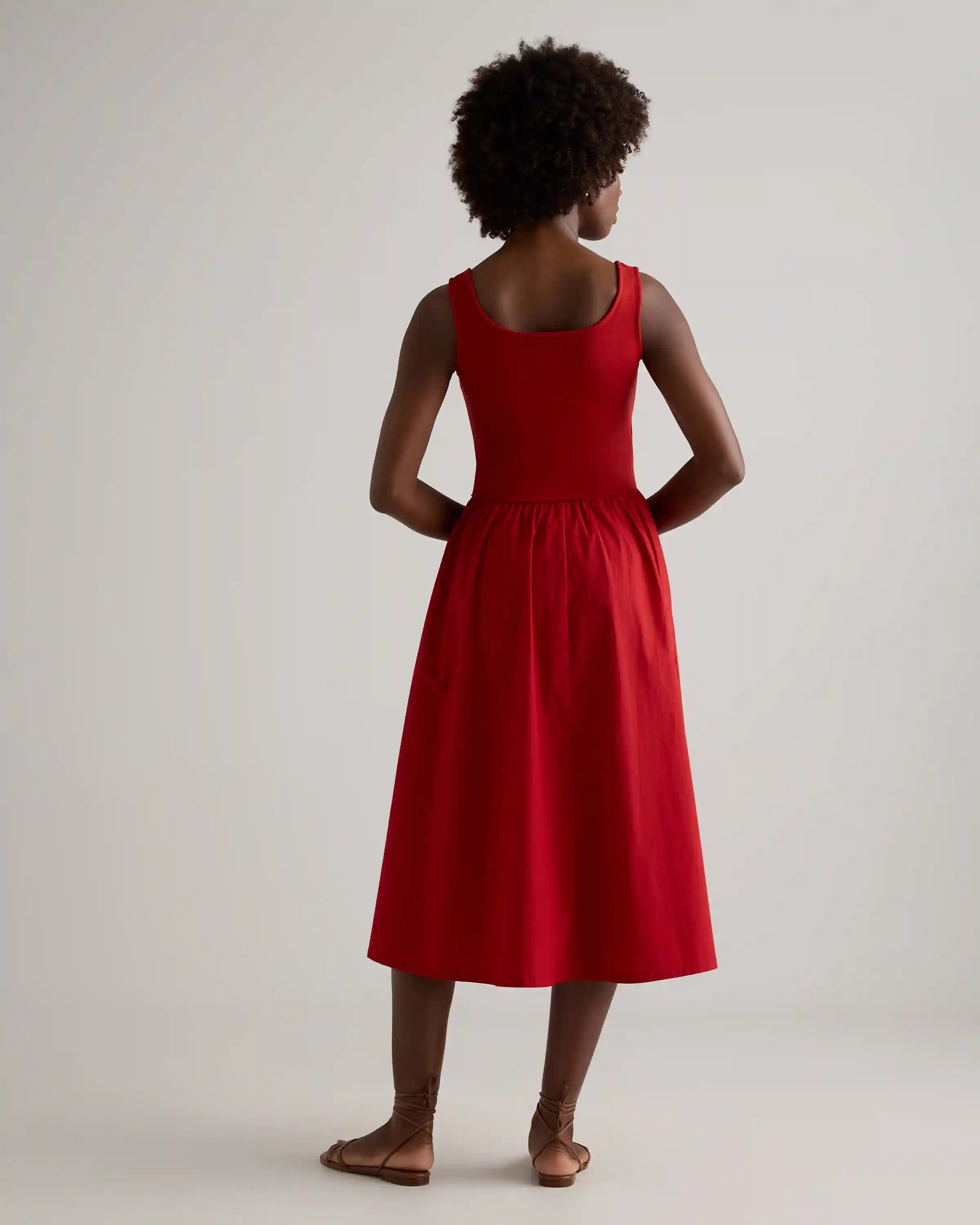 Cotton Mixed Media Tank Dress