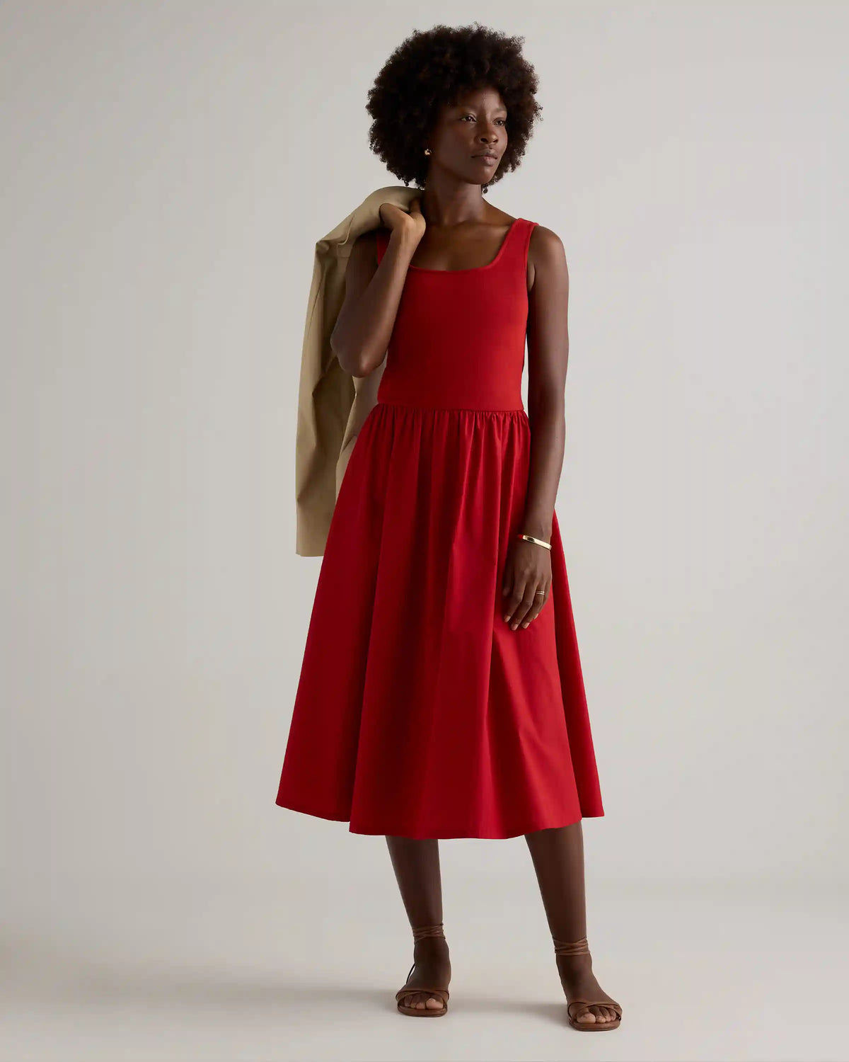 Cotton Mixed Media Tank Dress