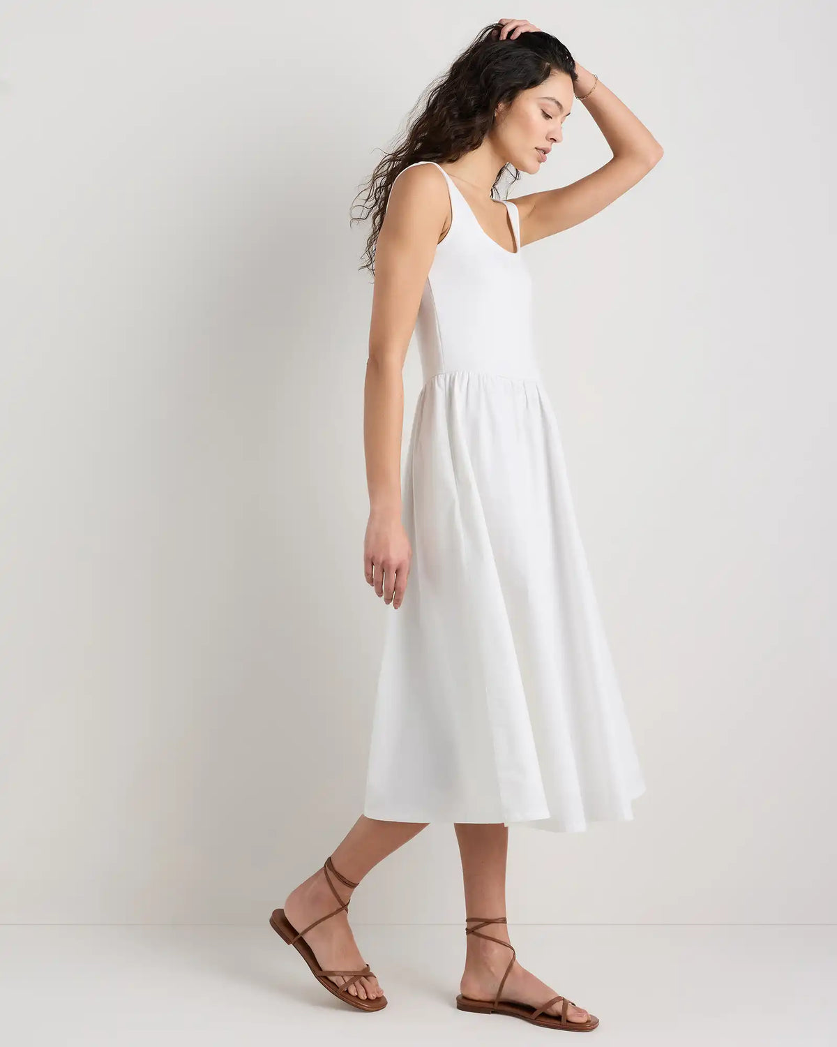 Cotton Mixed Media Tank Dress