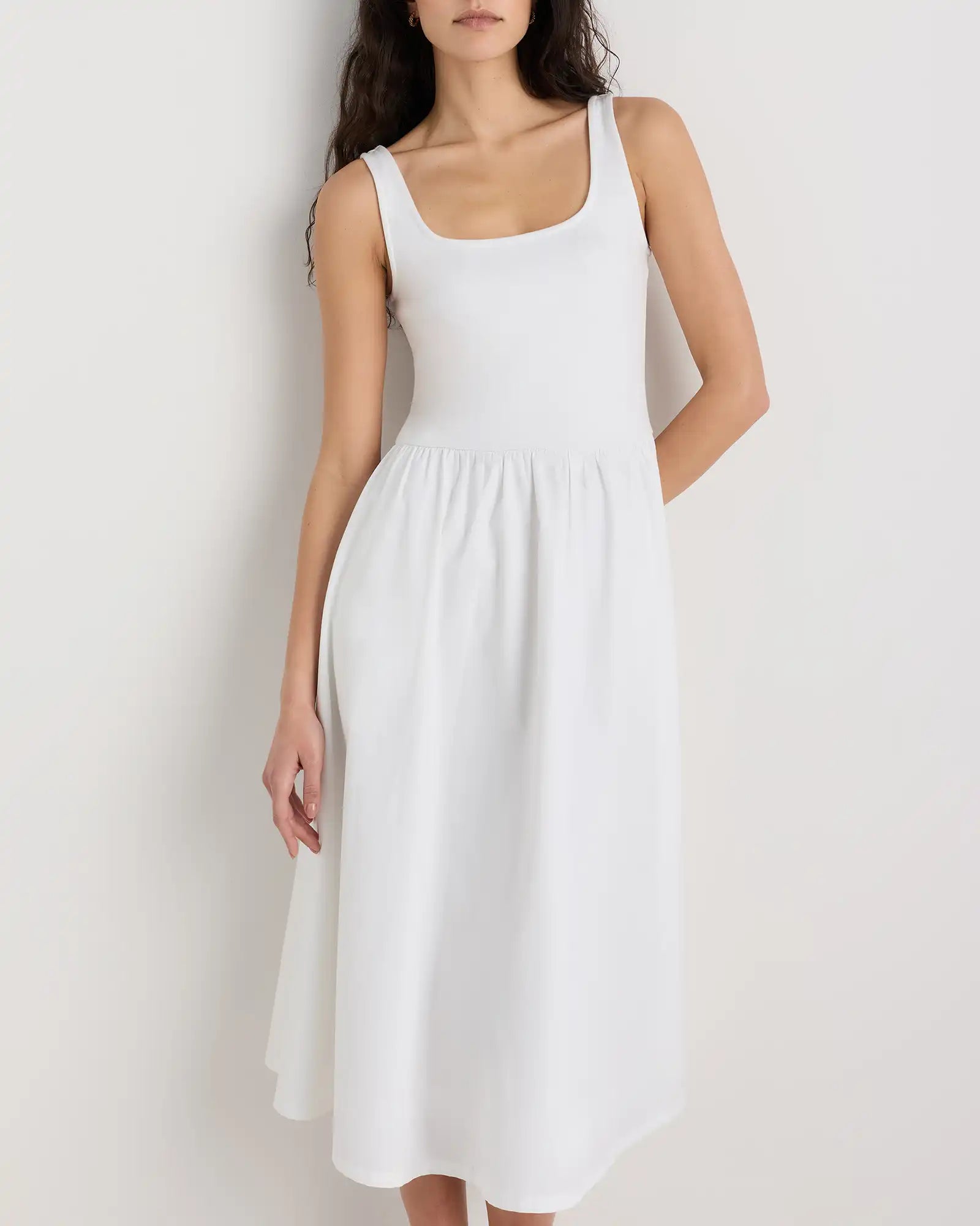 Cotton Mixed Media Tank Dress