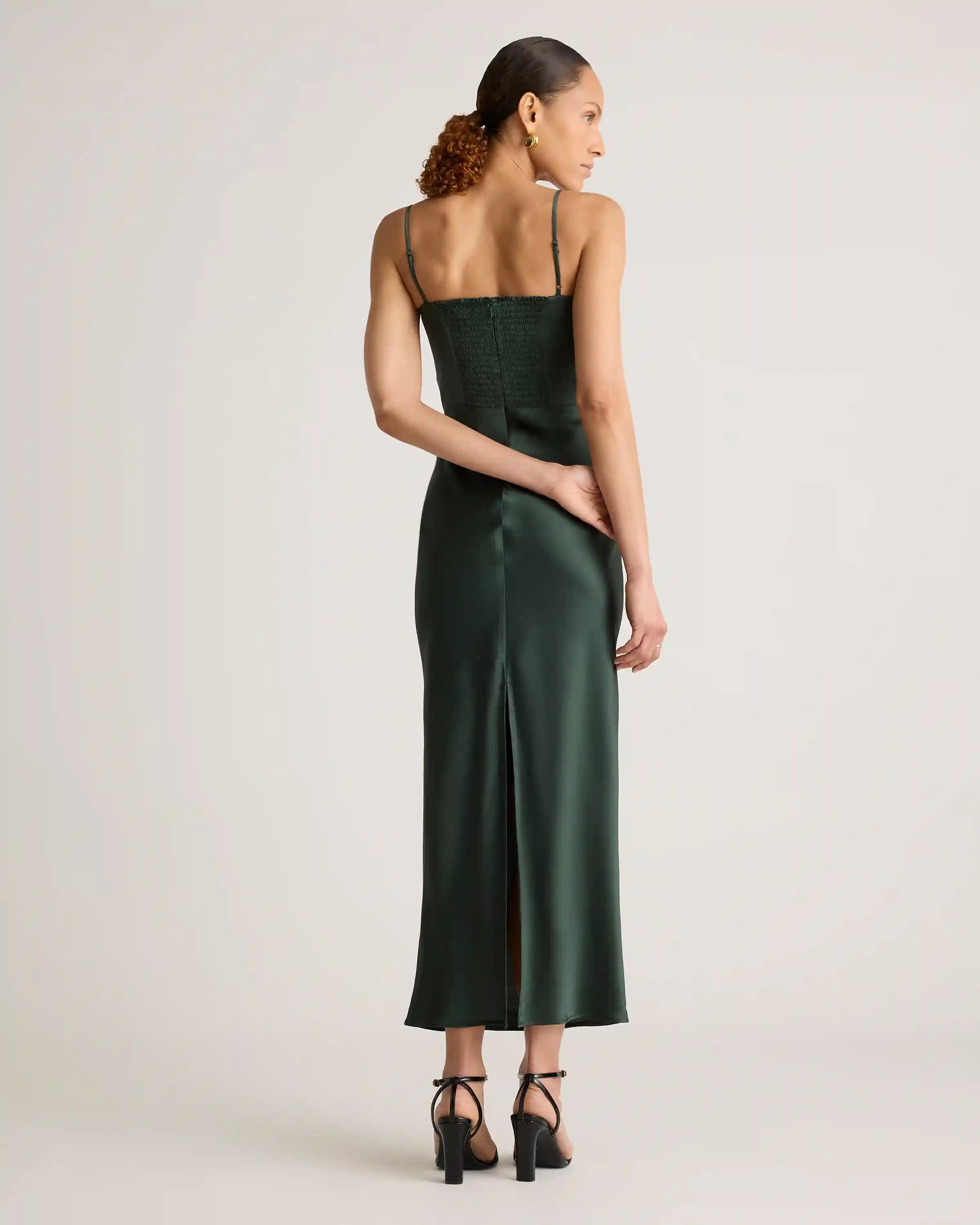 100% Washable Silk Square Neck Maxi Dress