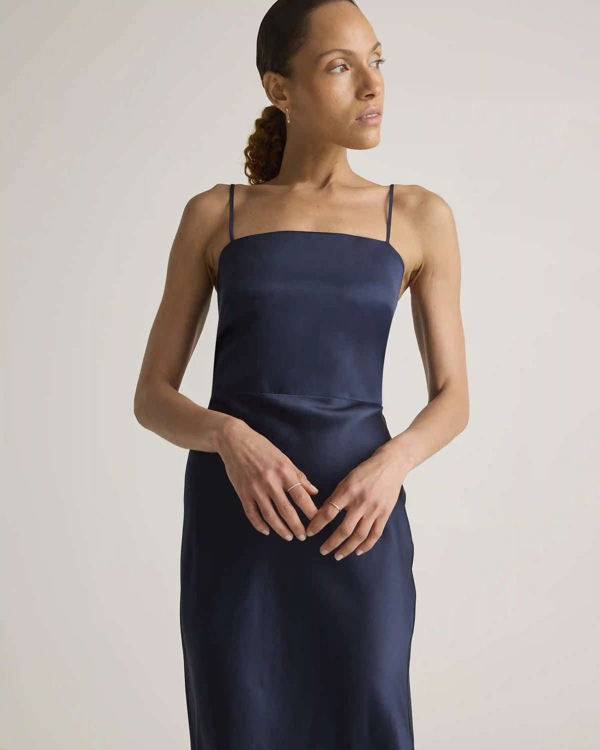100% Washable Silk Square Neck Maxi Dress