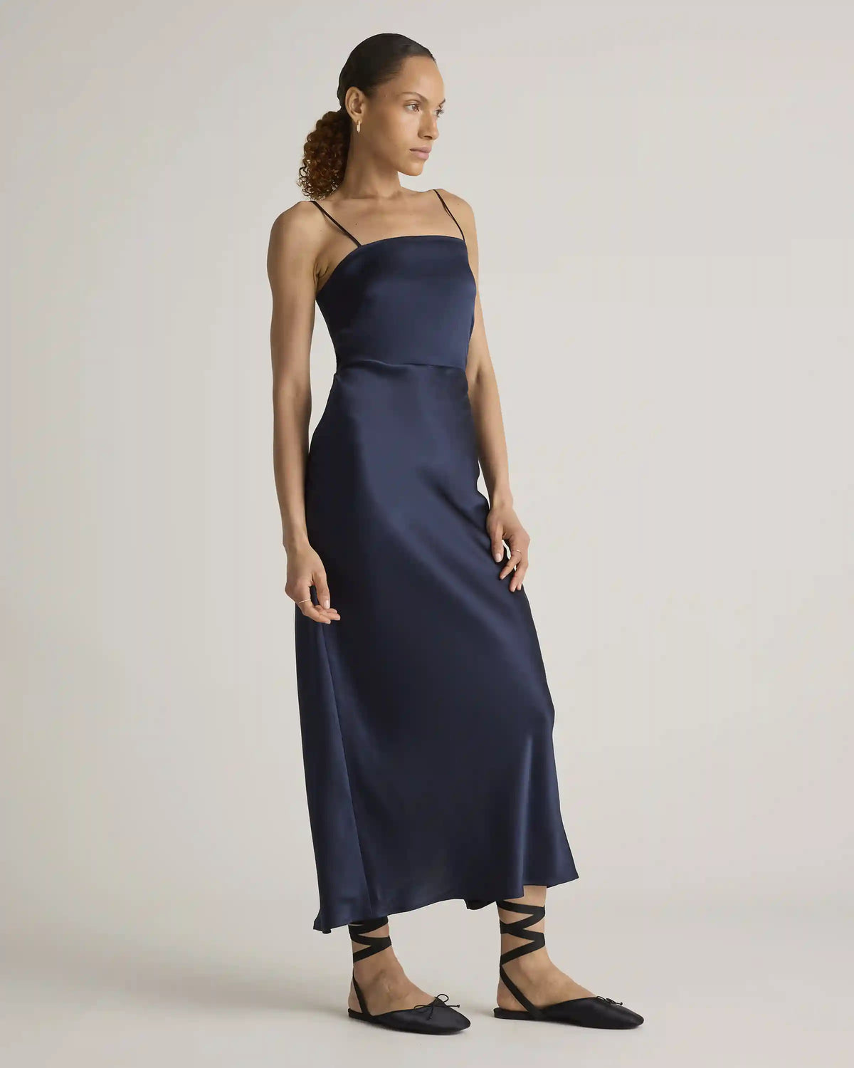 100% Washable Silk Square Neck Maxi Dress