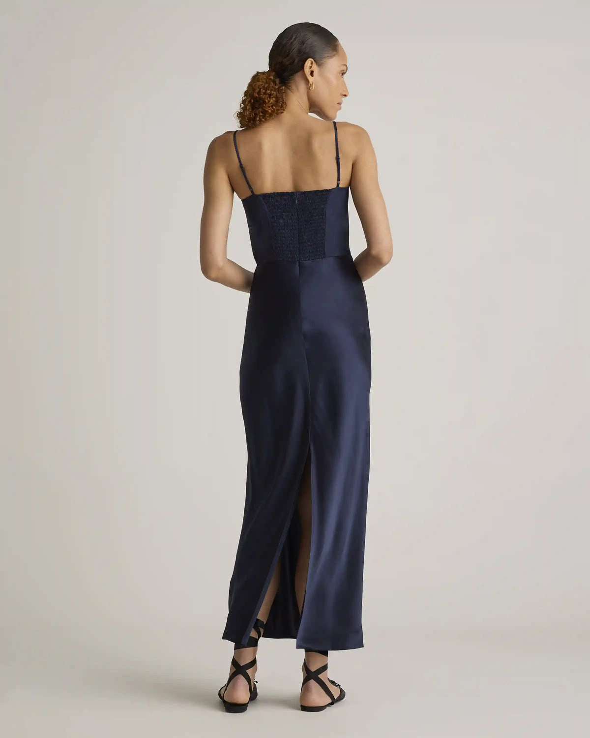 100% Washable Silk Square Neck Maxi Dress