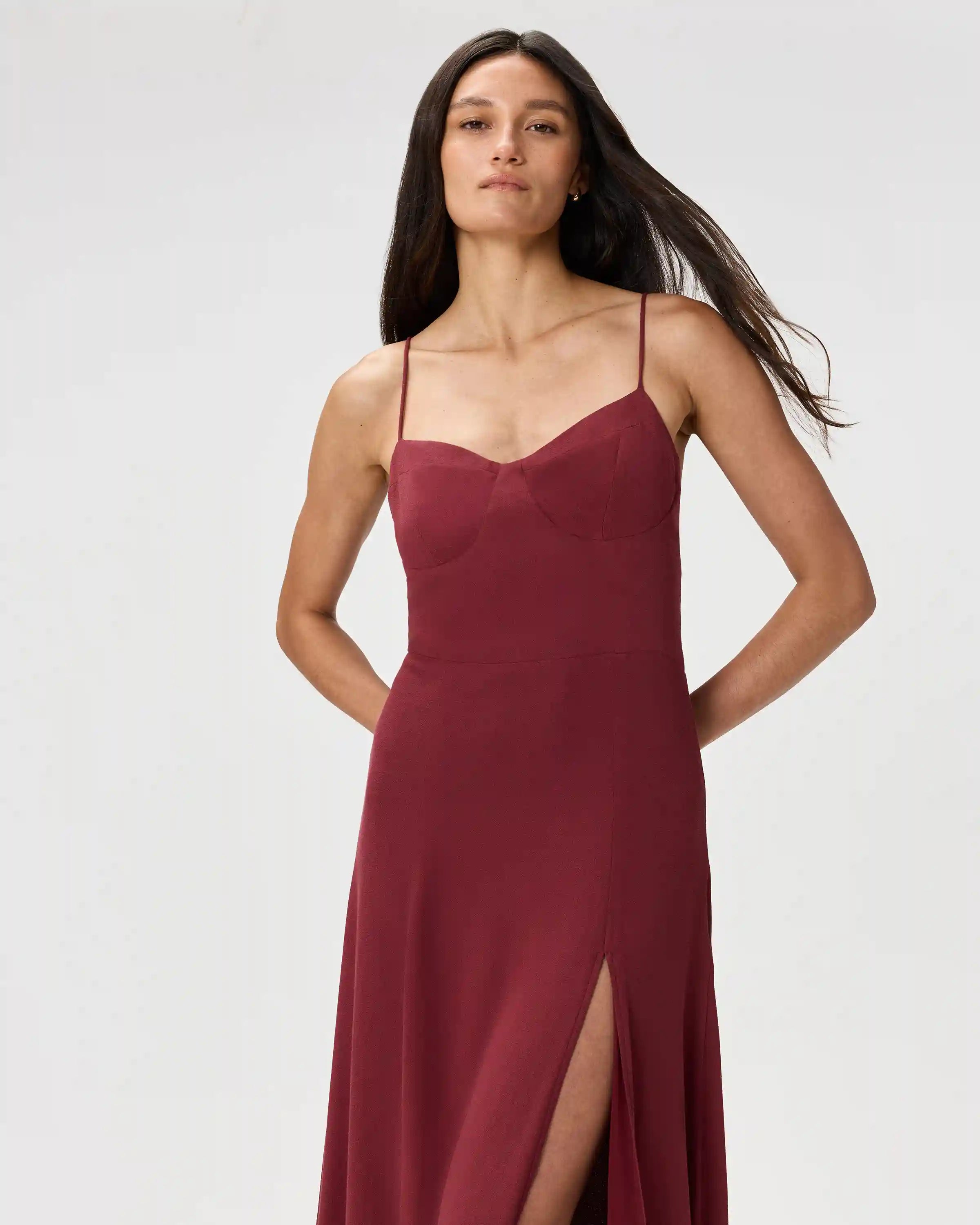 Lightweight Crepe Sweetheart Midi Dress