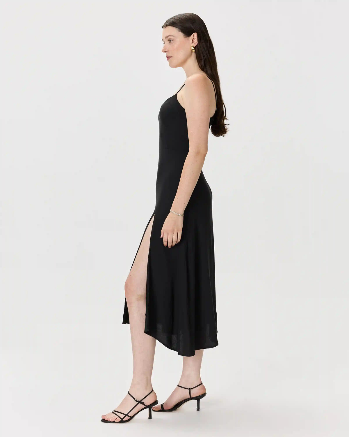 Lightweight Crepe Sweetheart Midi Dress
