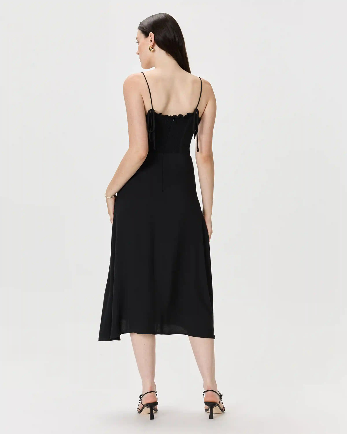 Lightweight Crepe Sweetheart Midi Dress