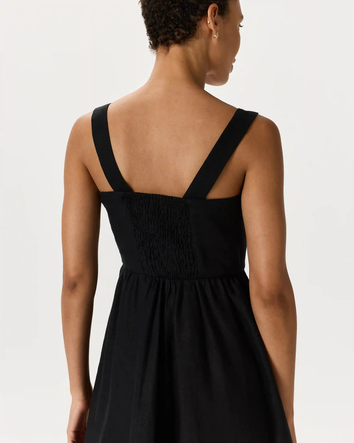 100% European Linen Fit & Flare Midi Dress