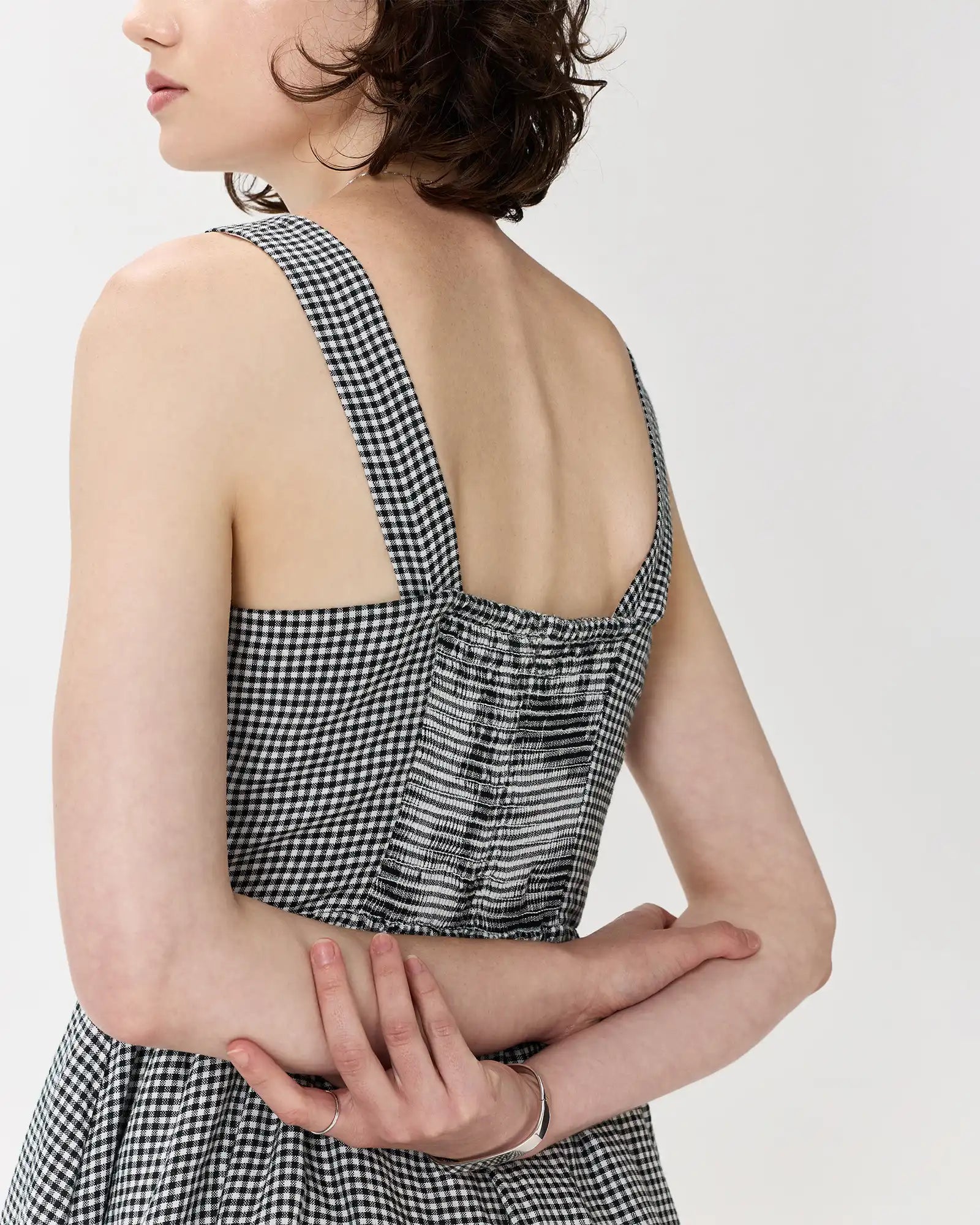 100% European Linen Fit & Flare Midi Dress