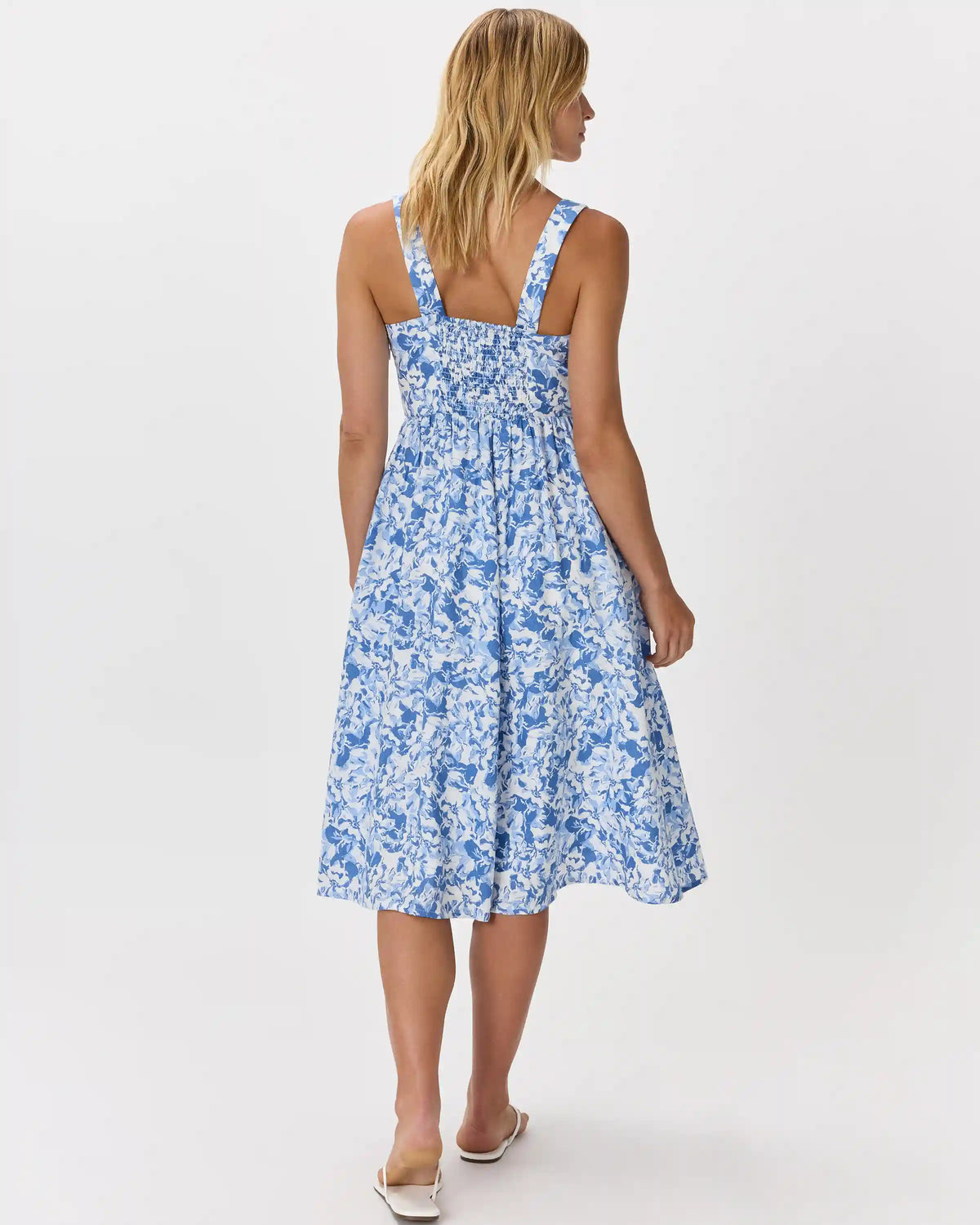100% European Linen Fit & Flare Midi Dress