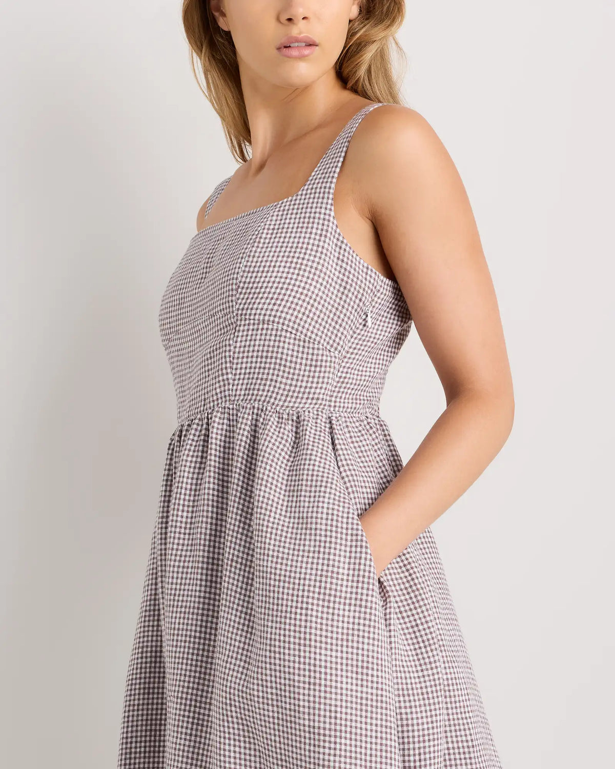 100% European Linen Fit & Flare Midi Dress