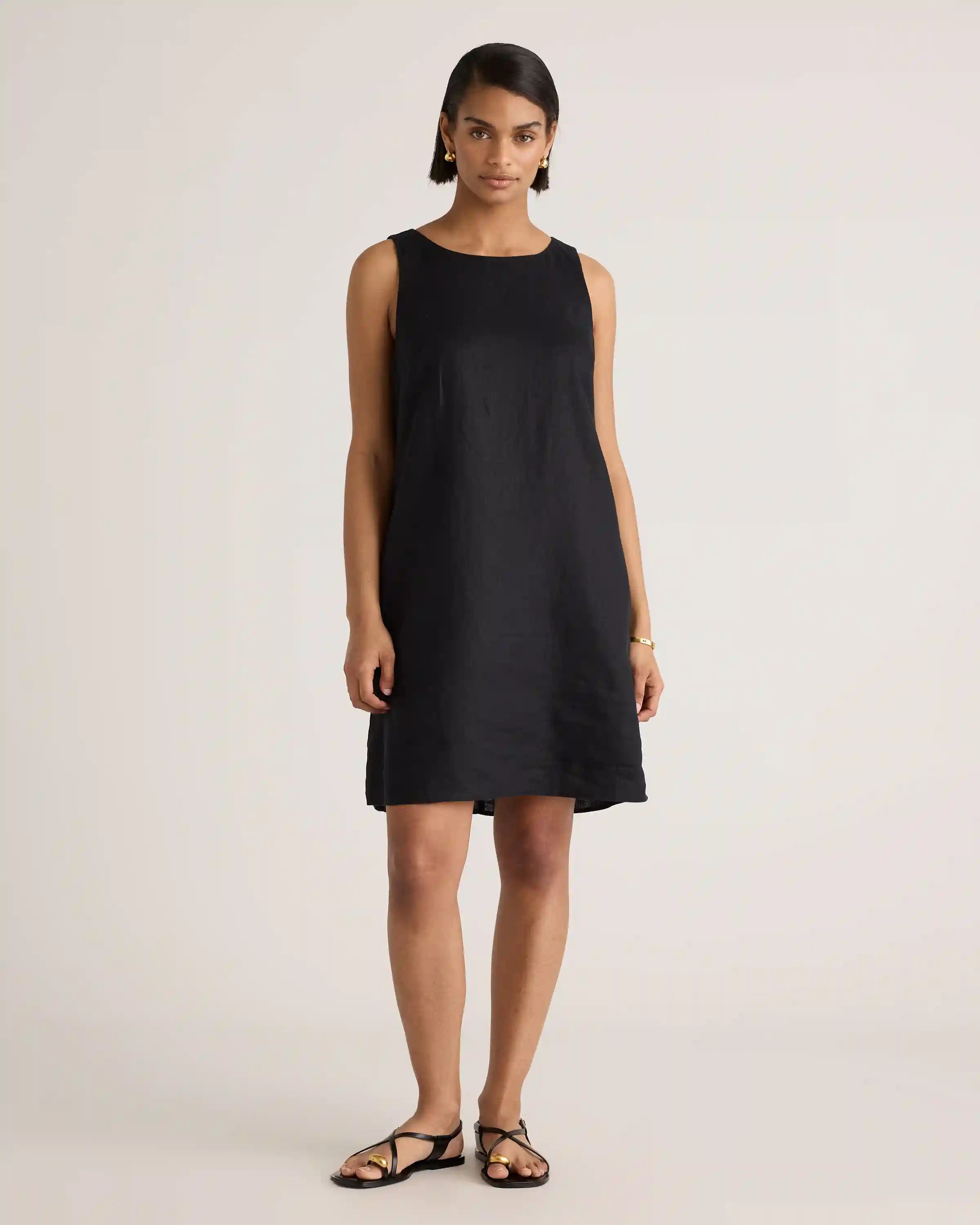 100% European Linen Tank Mini Dress