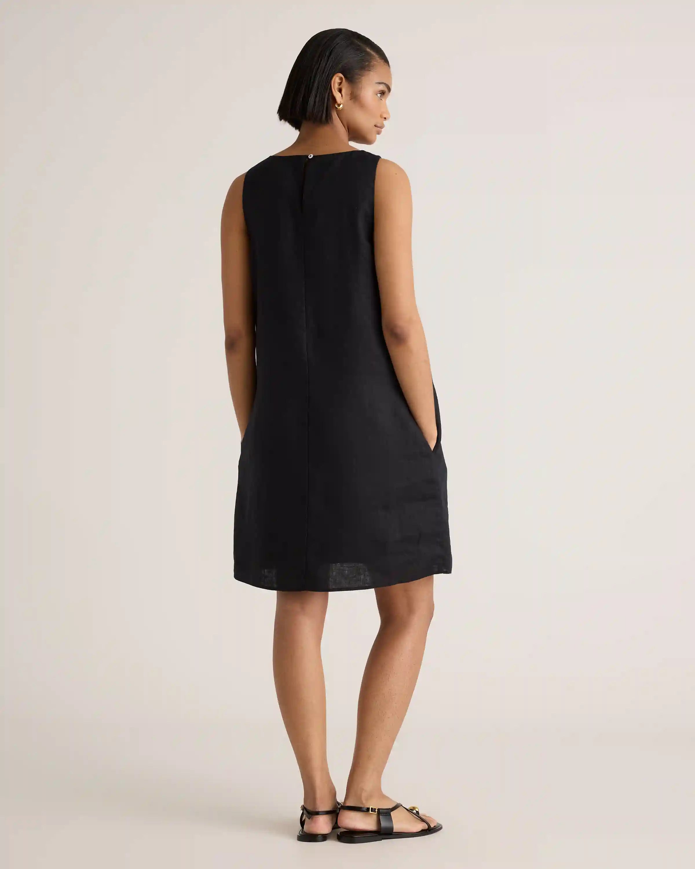 100% European Linen Tank Mini Dress