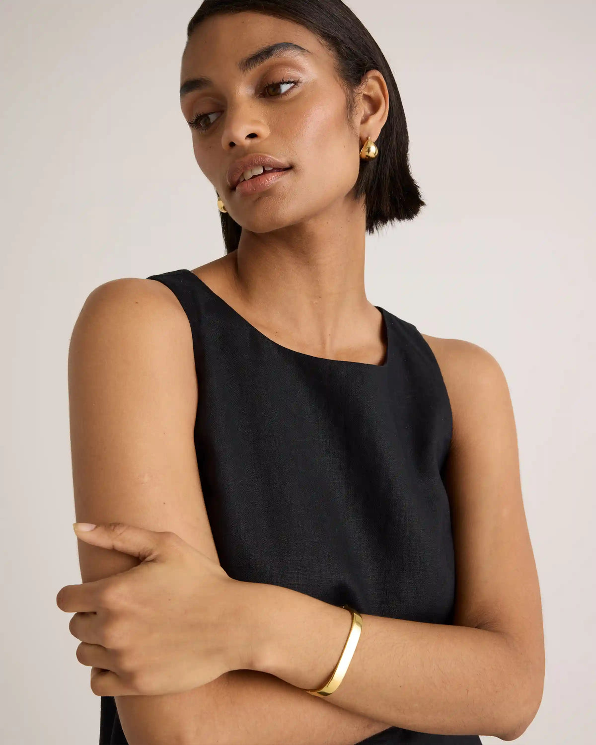 100% European Linen Tank Mini Dress