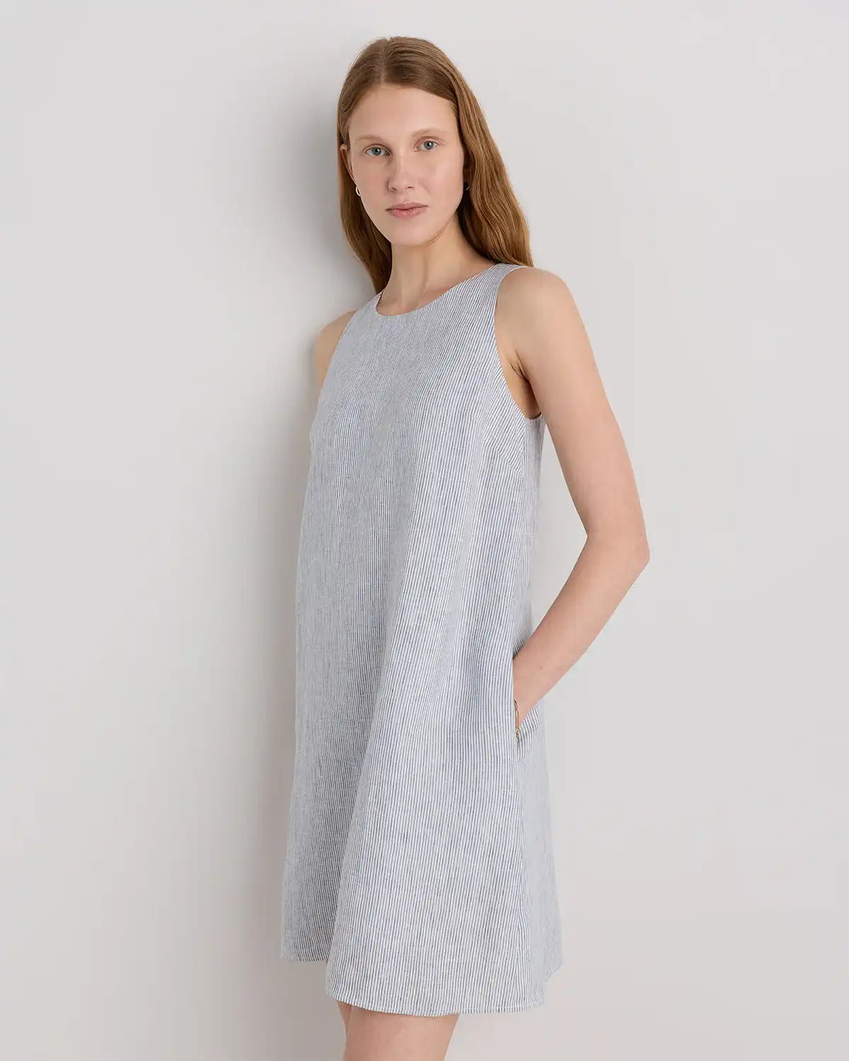 100% European Linen Tank Mini Dress