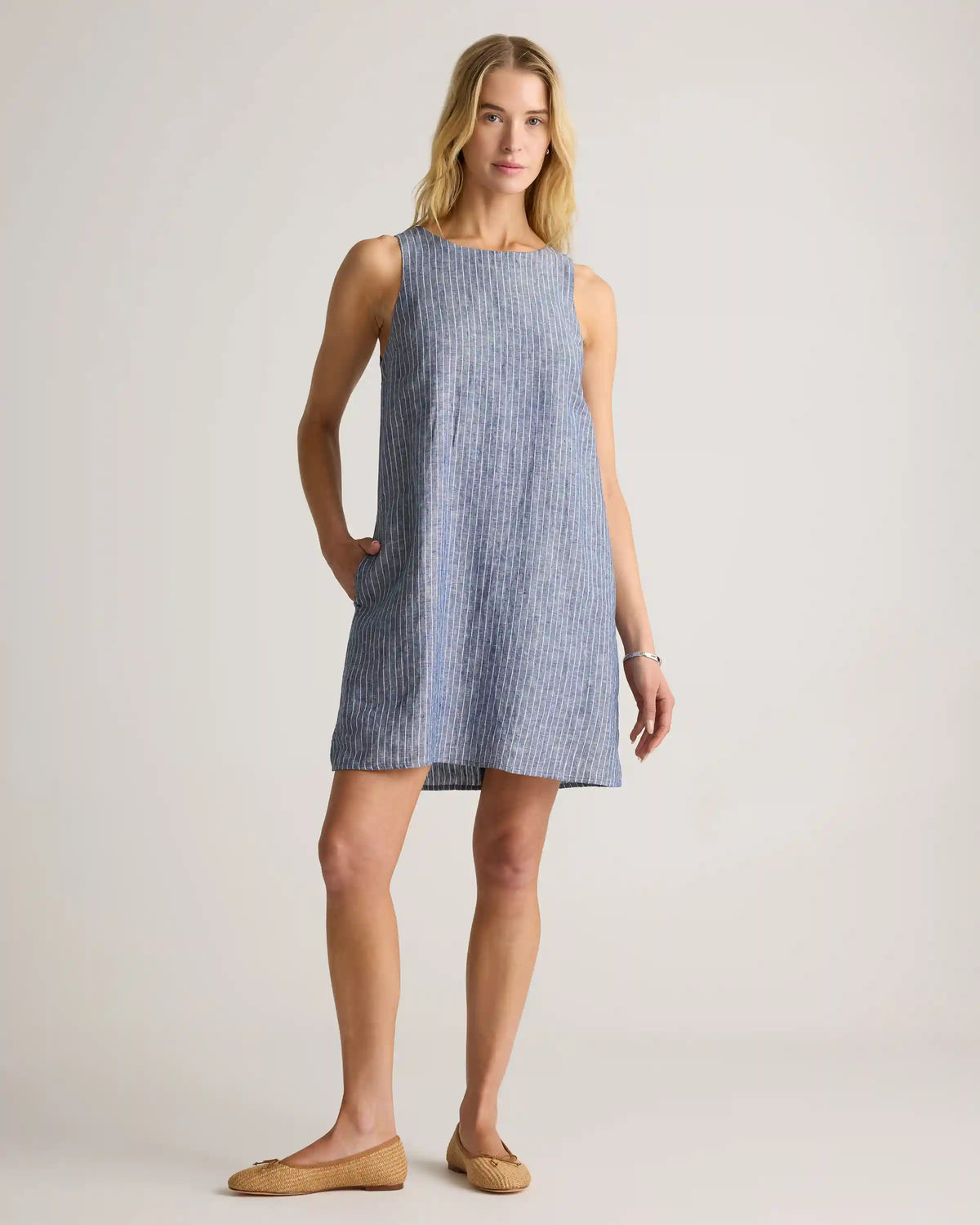 100% European Linen Tank Mini Dress