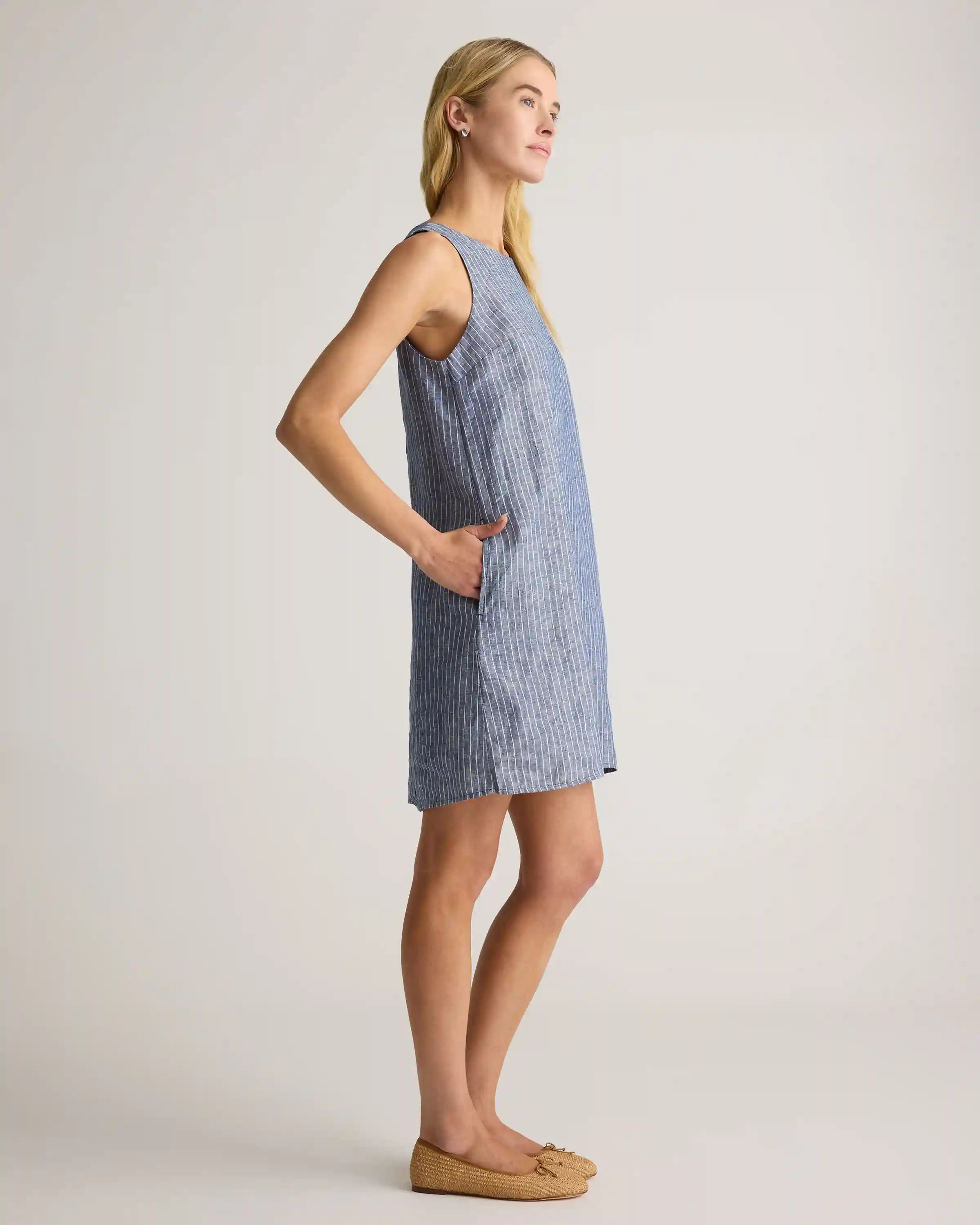 100% European Linen Tank Mini Dress