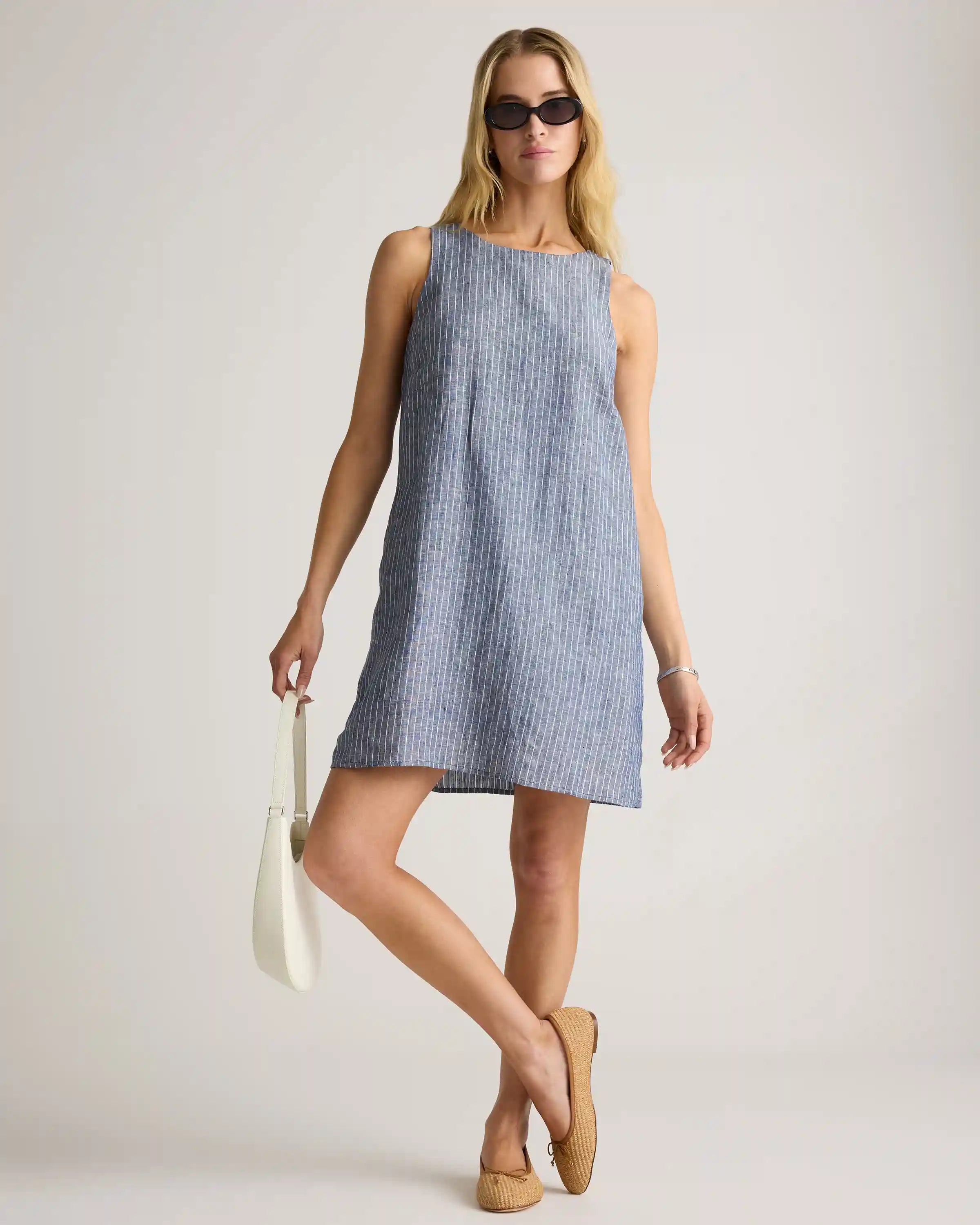 100% European Linen Tank Mini Dress