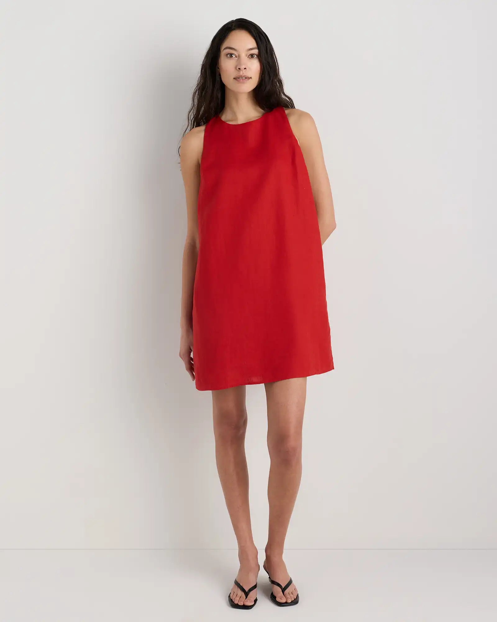 100% European Linen Tank Mini Dress