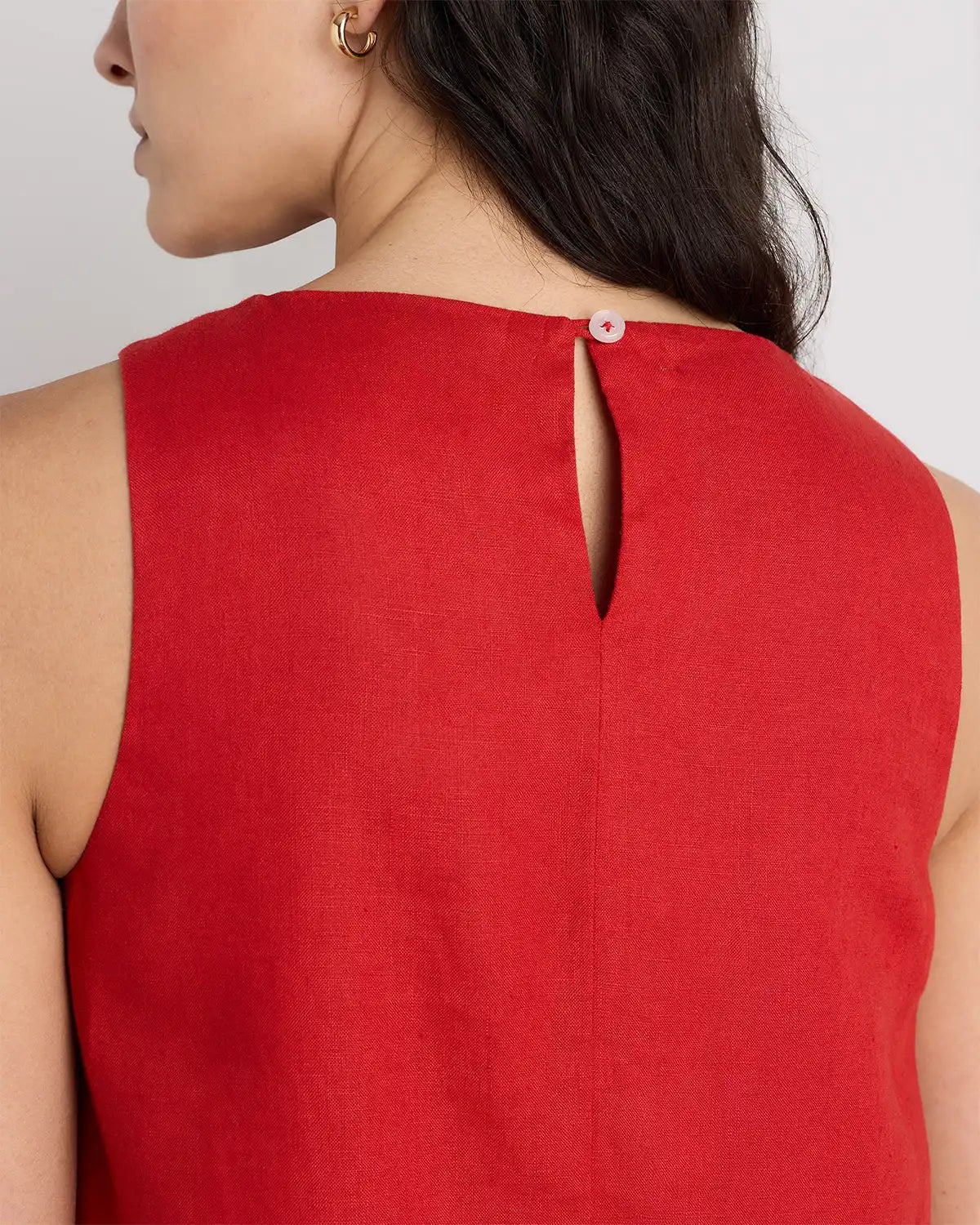 100% European Linen Tank Mini Dress