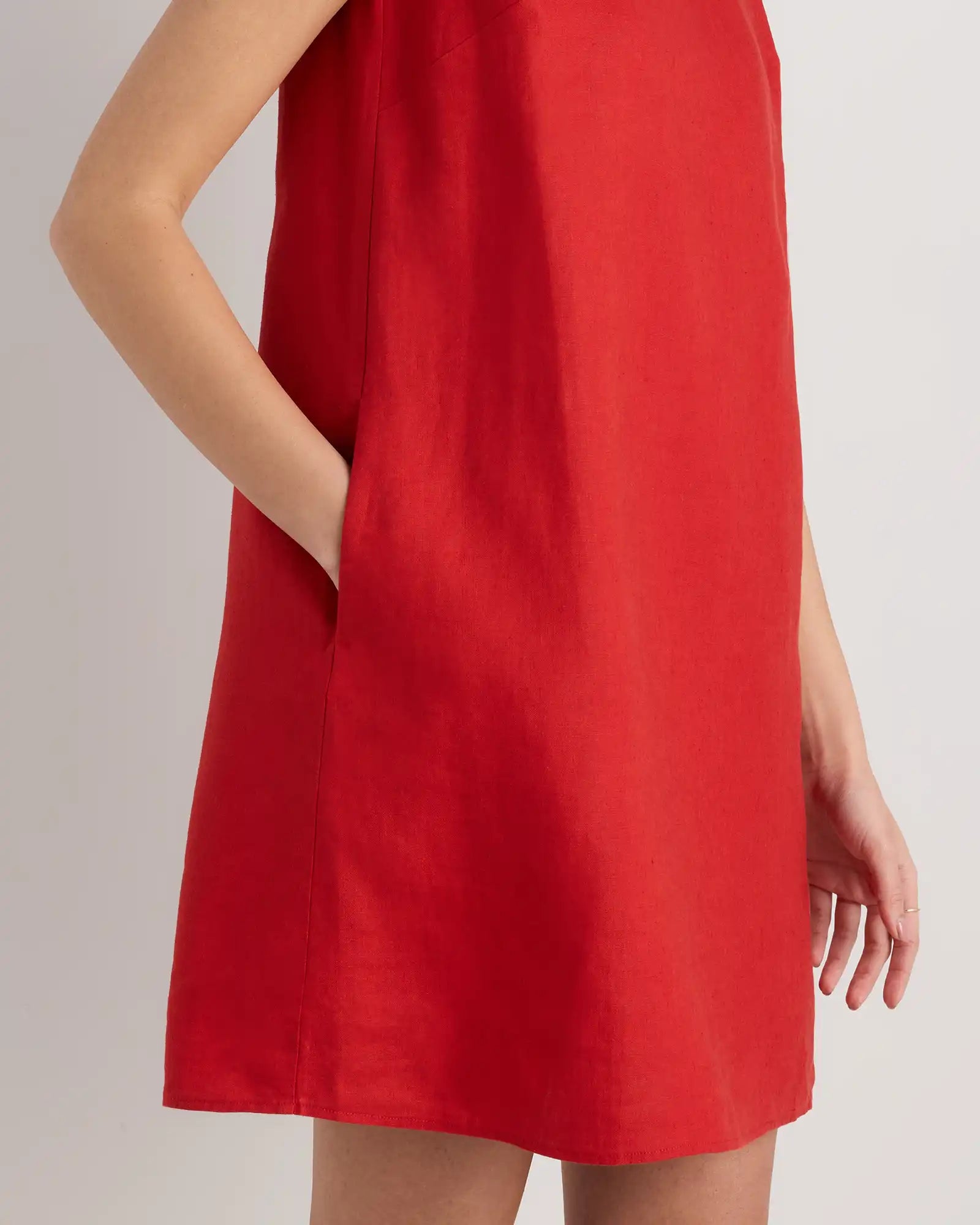 100% European Linen Tank Mini Dress