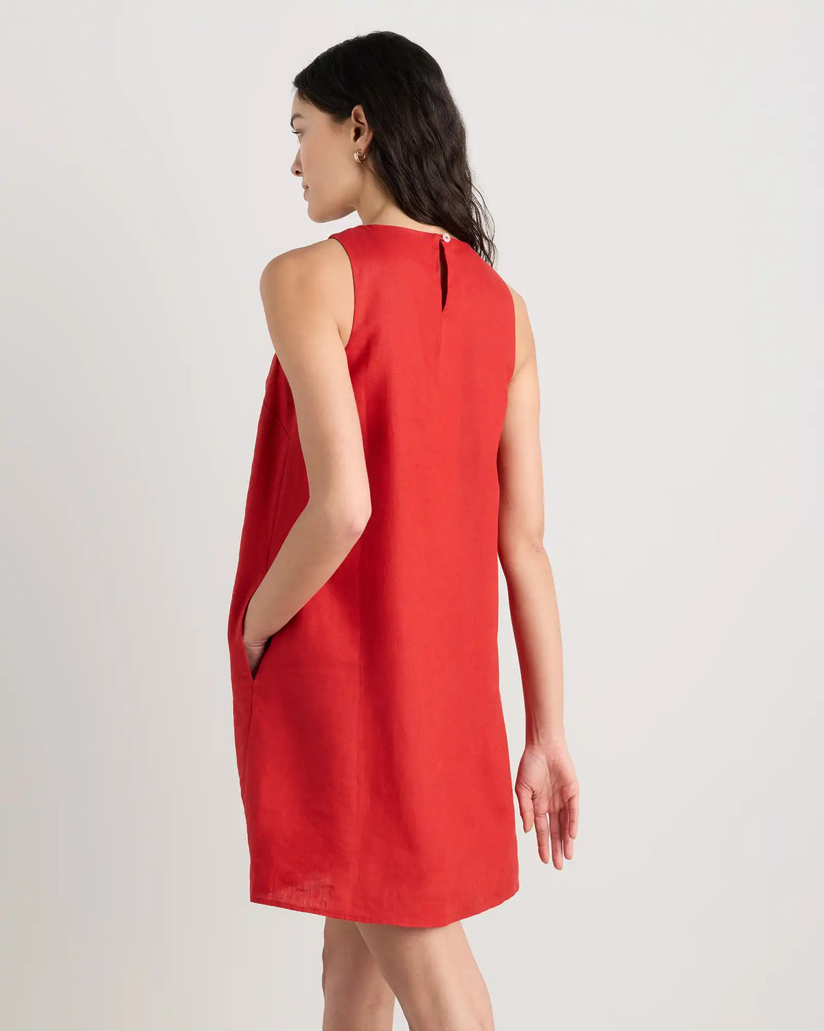 100% European Linen Tank Mini Dress
