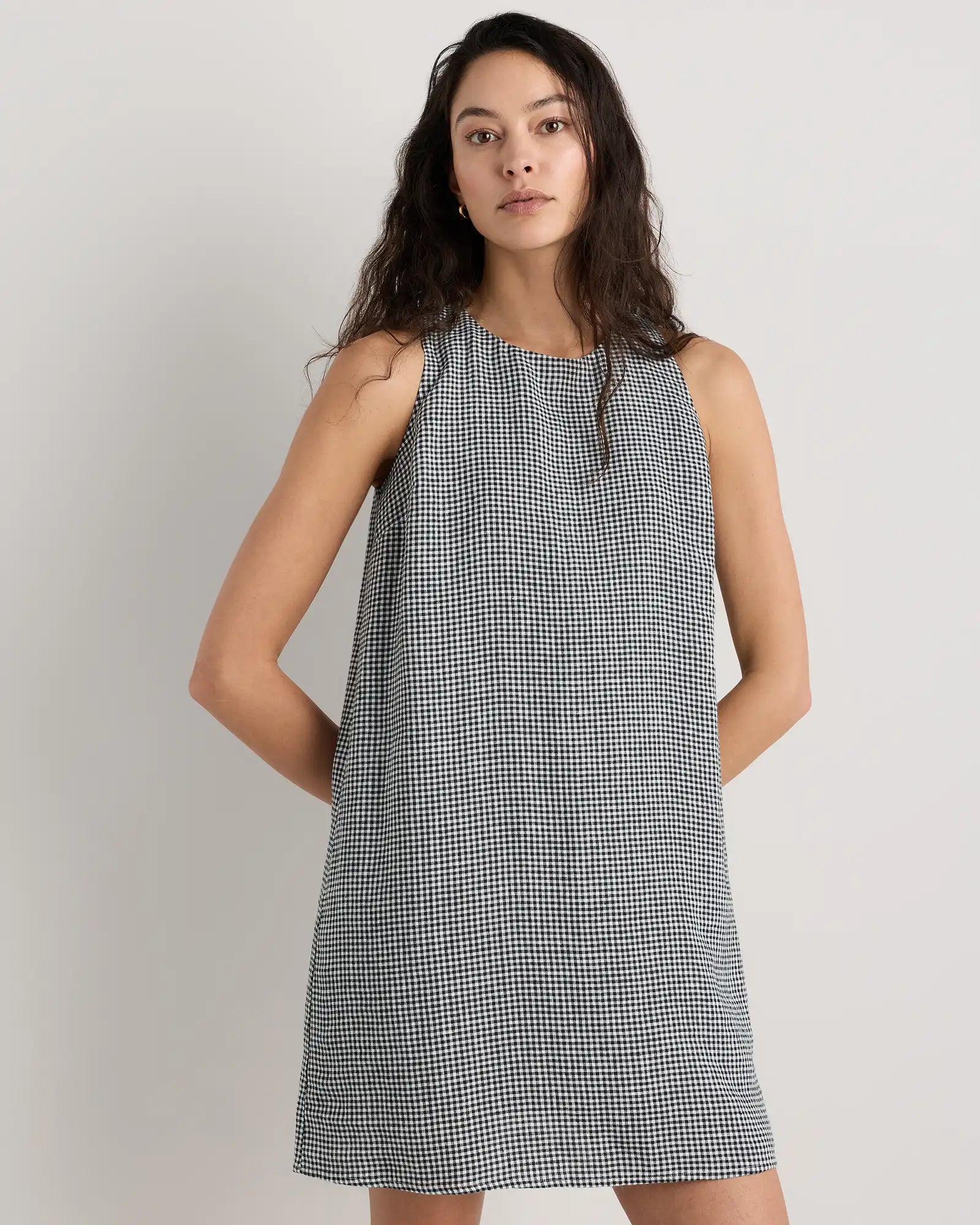 100% European Linen Tank Mini Dress