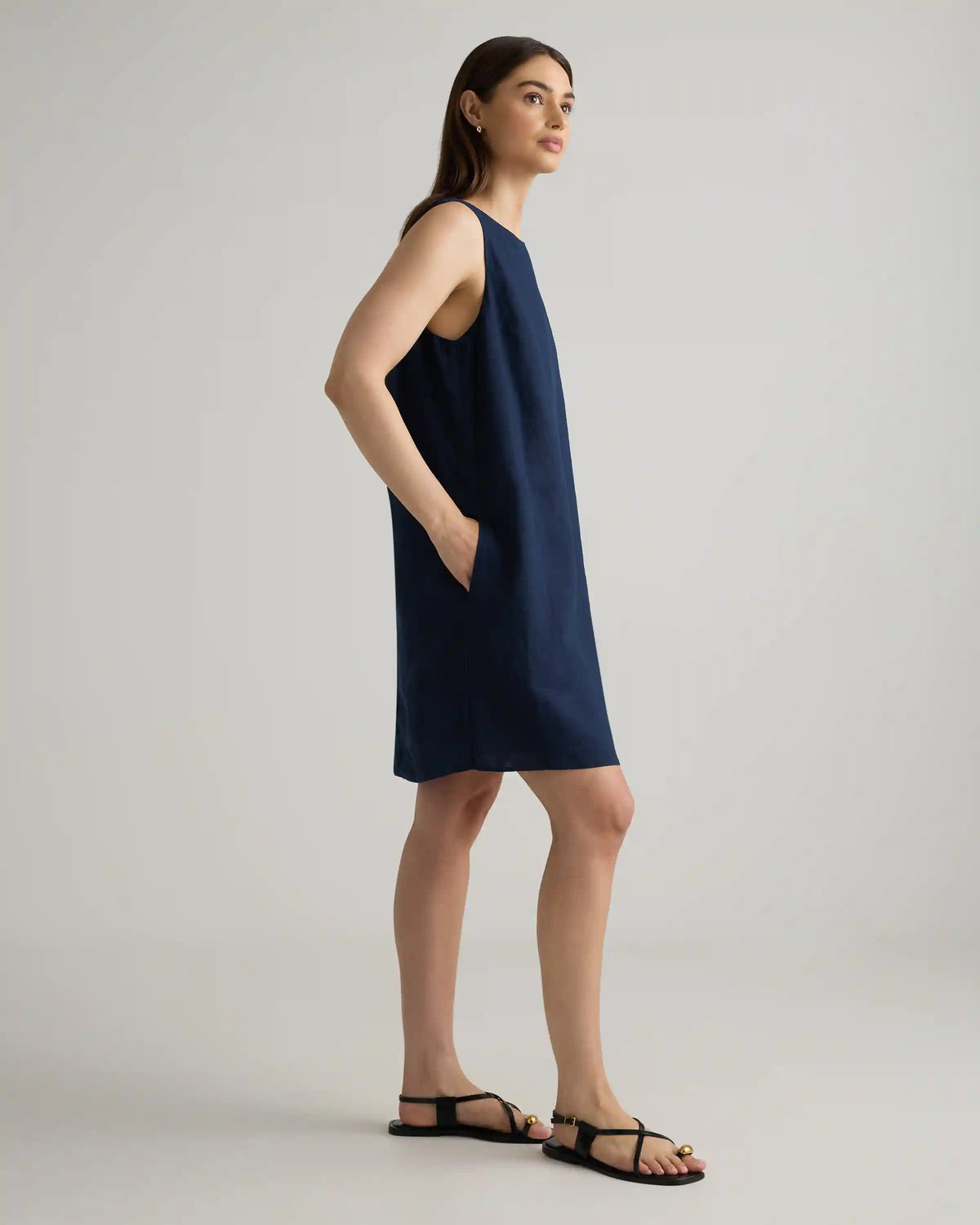 100% European Linen Tank Mini Dress