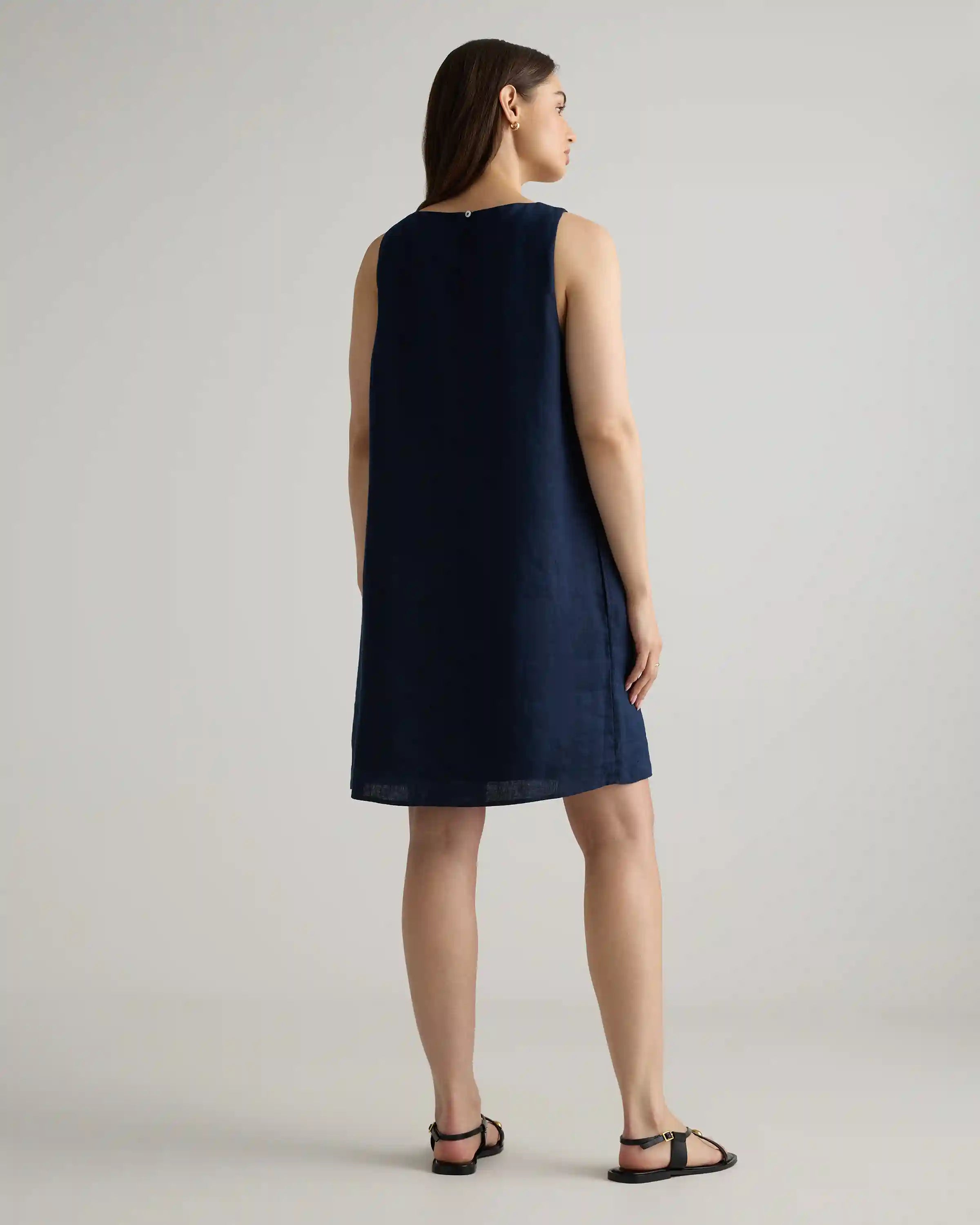 100% European Linen Tank Mini Dress