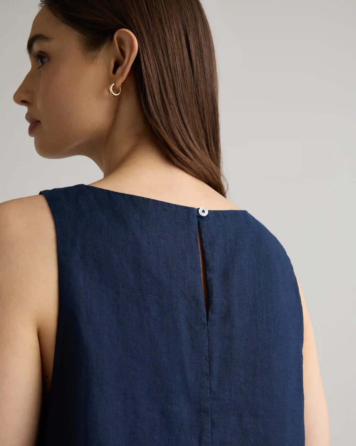 100% European Linen Tank Mini Dress