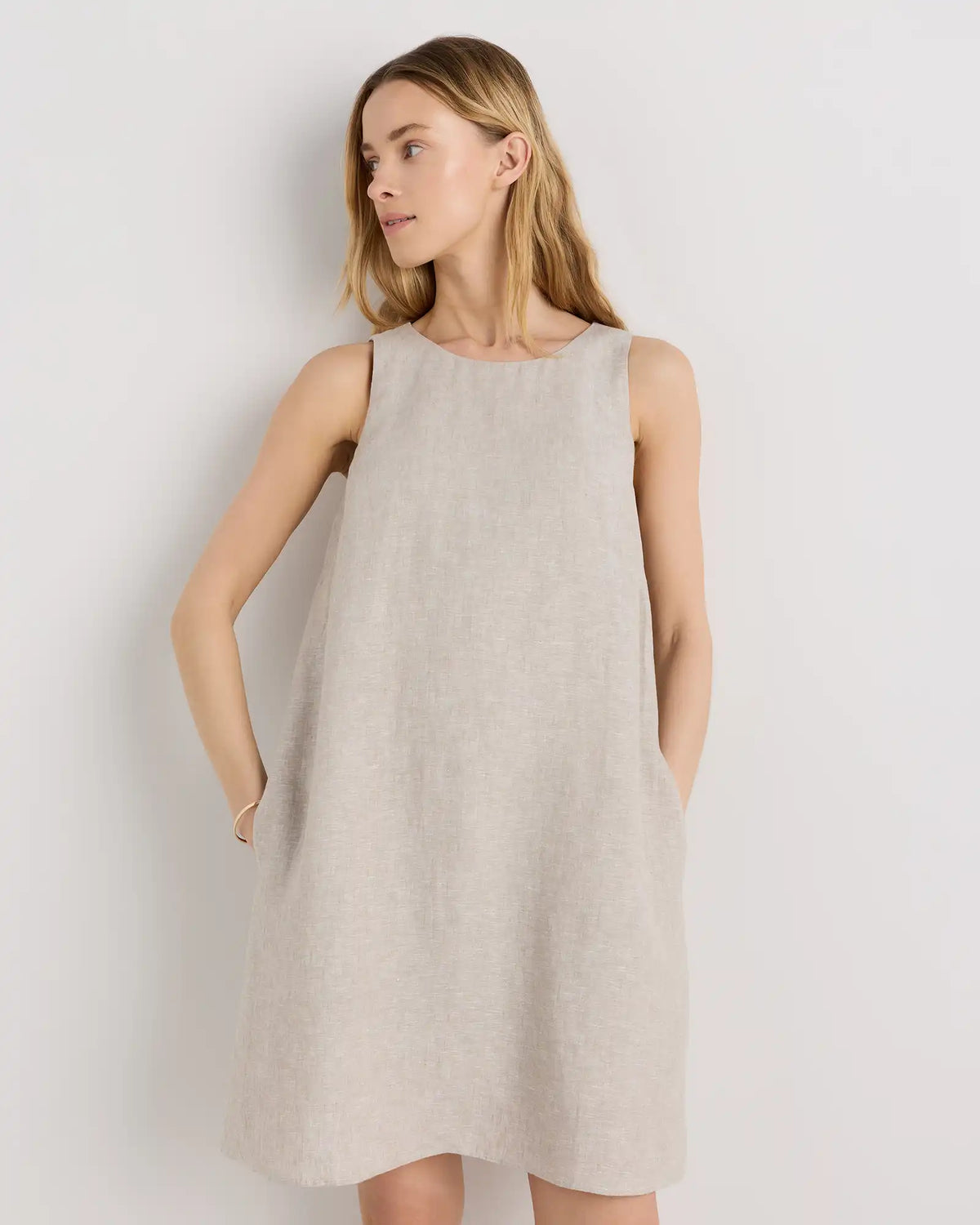 100% European Linen Tank Mini Dress
