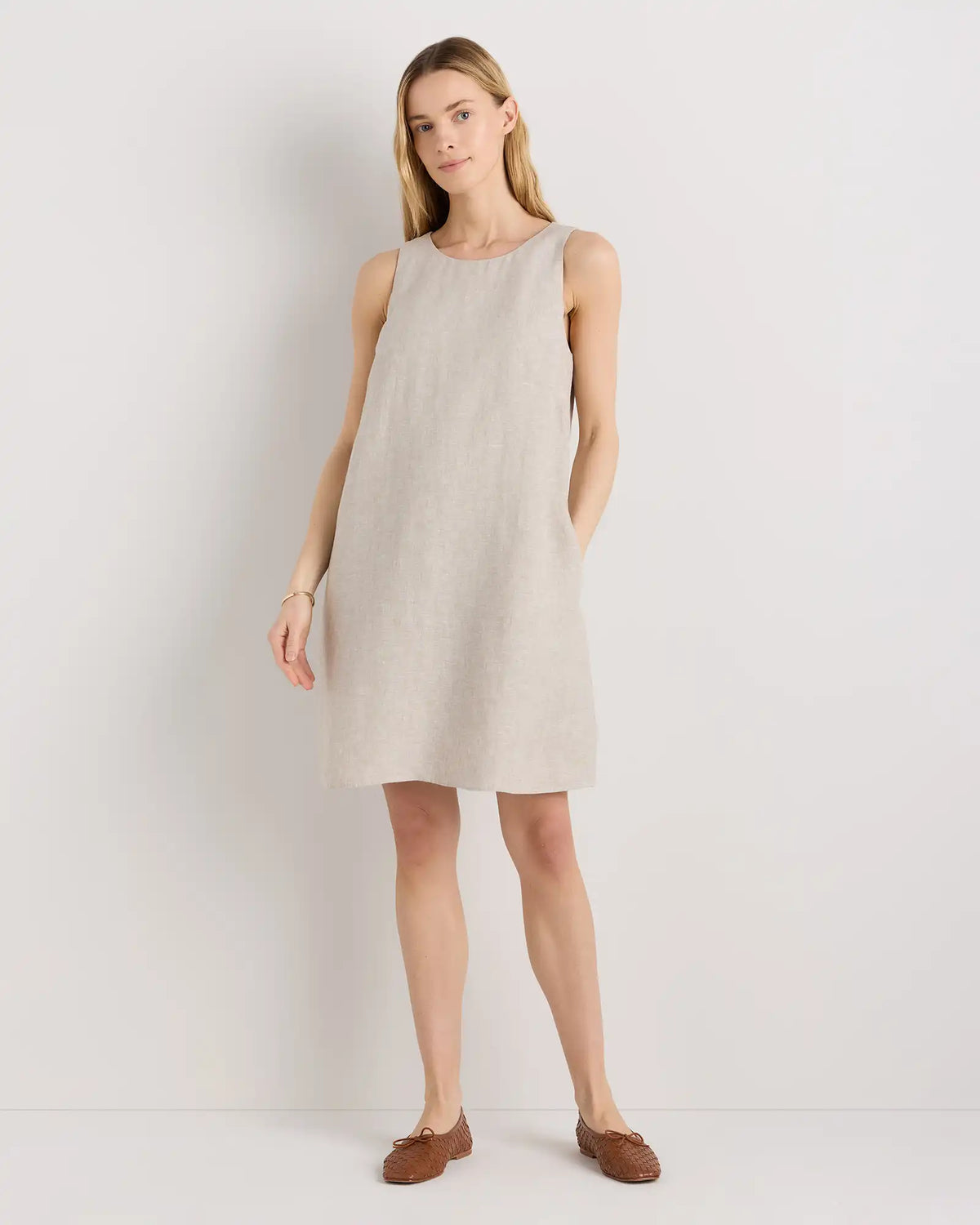 100% European Linen Tank Mini Dress