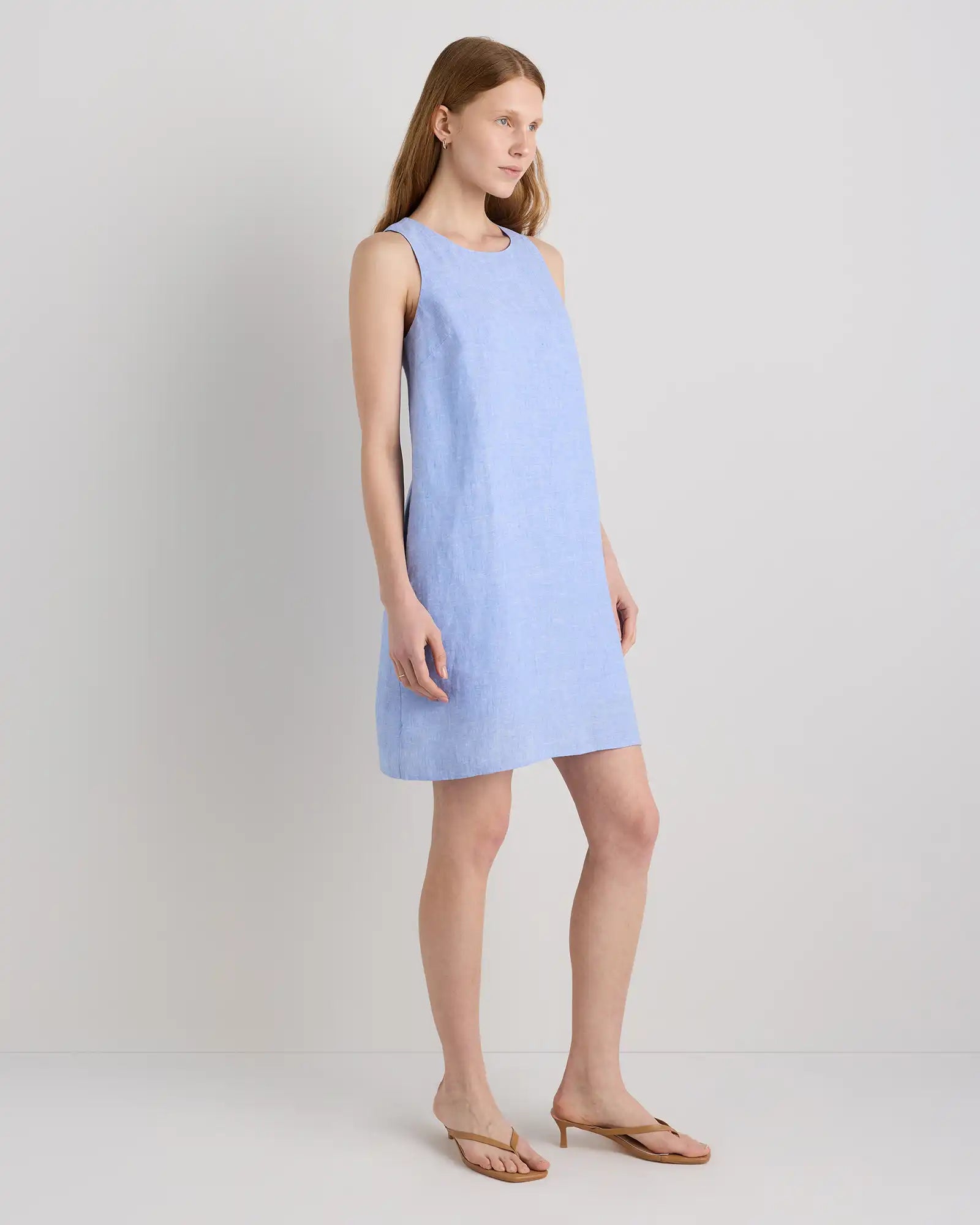 100% European Linen Tank Mini Dress