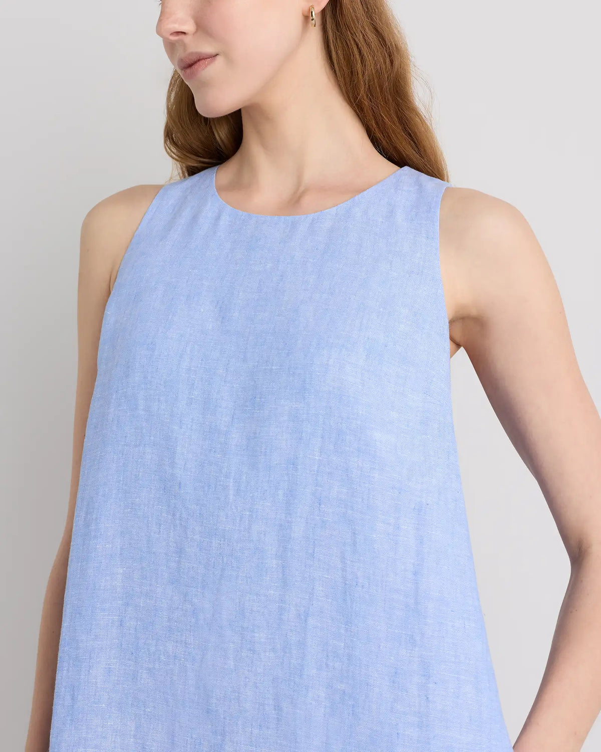 100% European Linen Tank Mini Dress