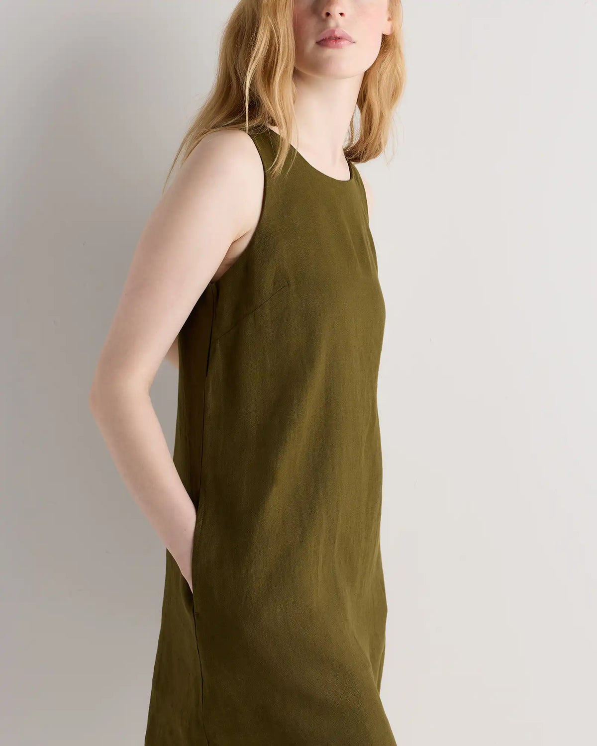 100% European Linen Tank Mini Dress